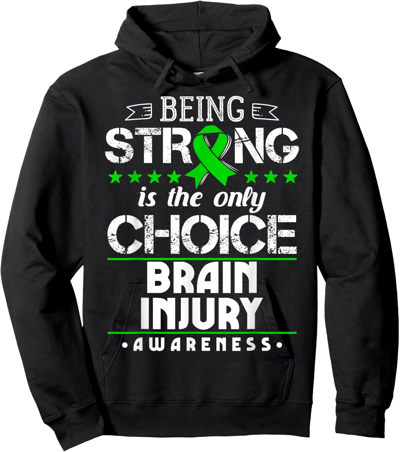 Brain Trauma Gift TBI Intracranial Injury Awareness Ribbon Hoodie - Hoodie | Black