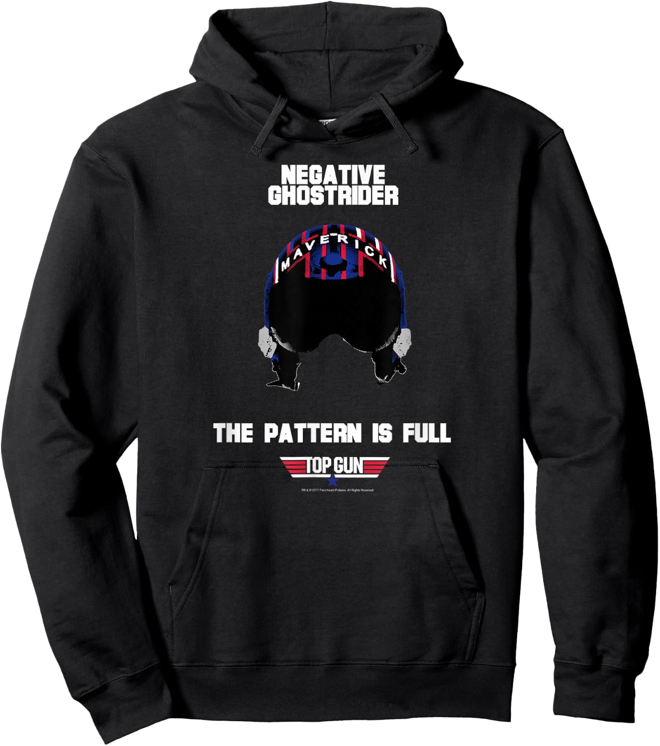 Top Gun Negative Ghostrider Helmet Action Movie Hoodie - Hoodie | Black