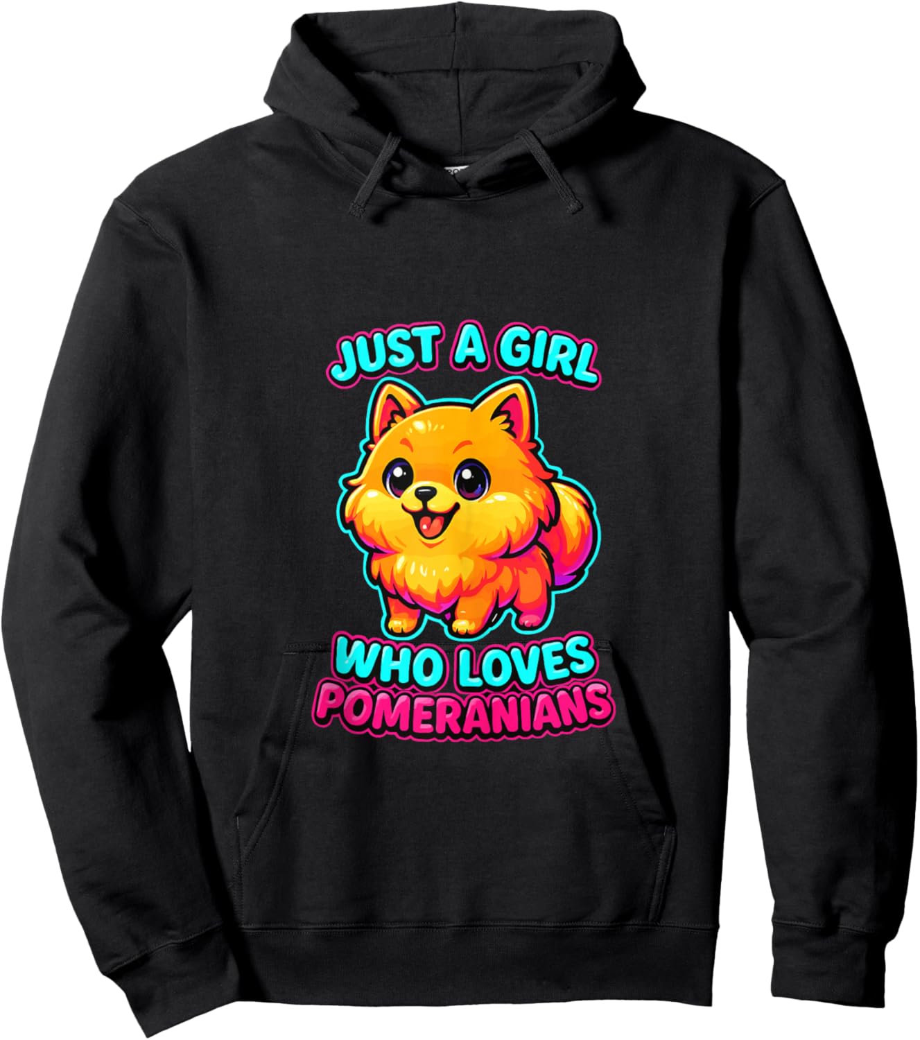 Just a Girl Who Loves Pomeranian Dog Lover Girls Women Hoodie - Hoodie | Black