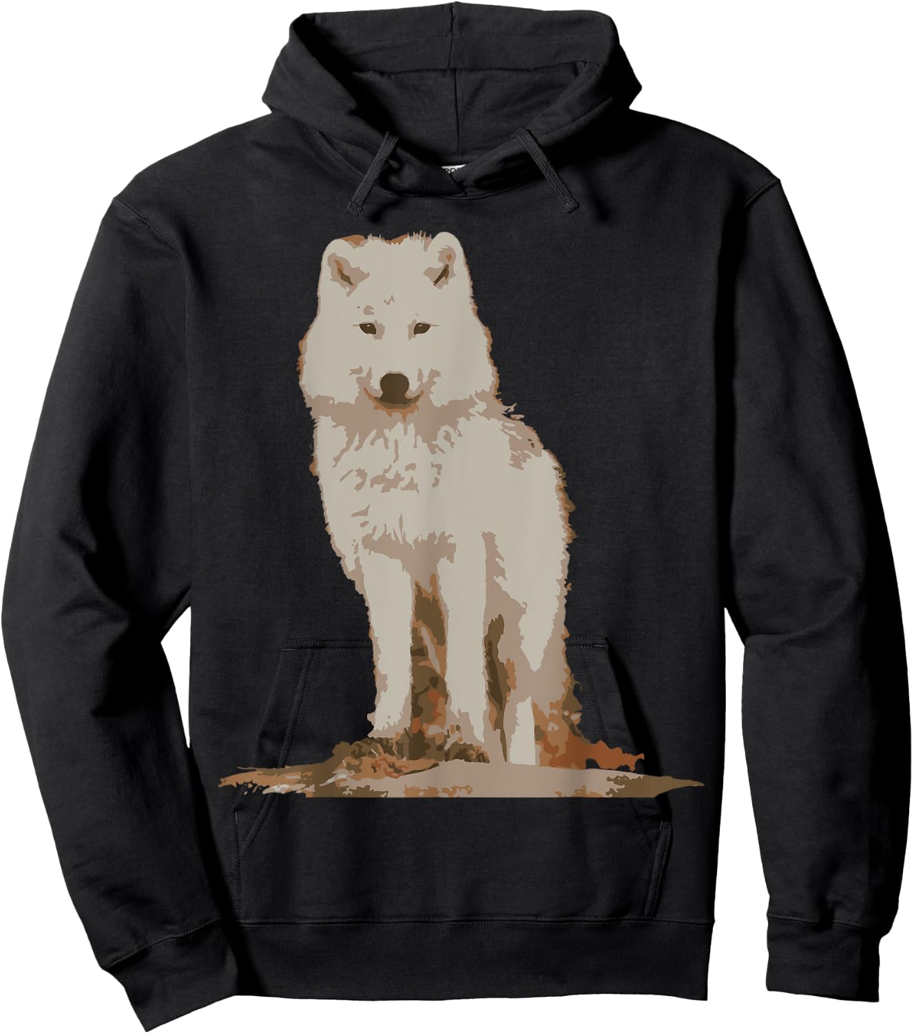 White Wolf T shirt Hoodie - Hoodie | Black