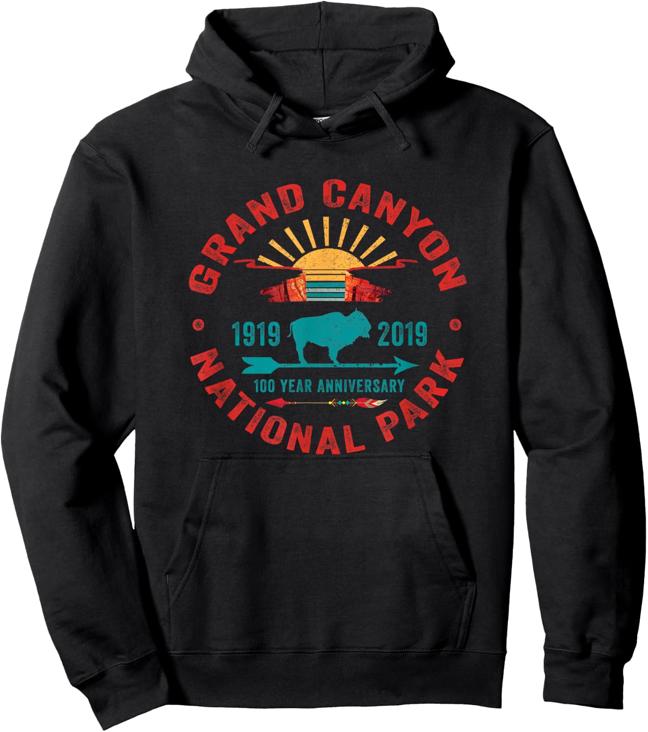 Grand Canyon National Park Arizona Centennial 100 Years Hoodie - Hoodie | Black