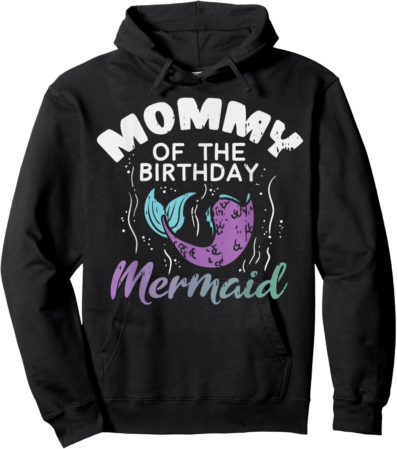 Mommy Of The Birthday Mermaid Mom Family Matching Party Gift Hoodie - Hoodie | Black