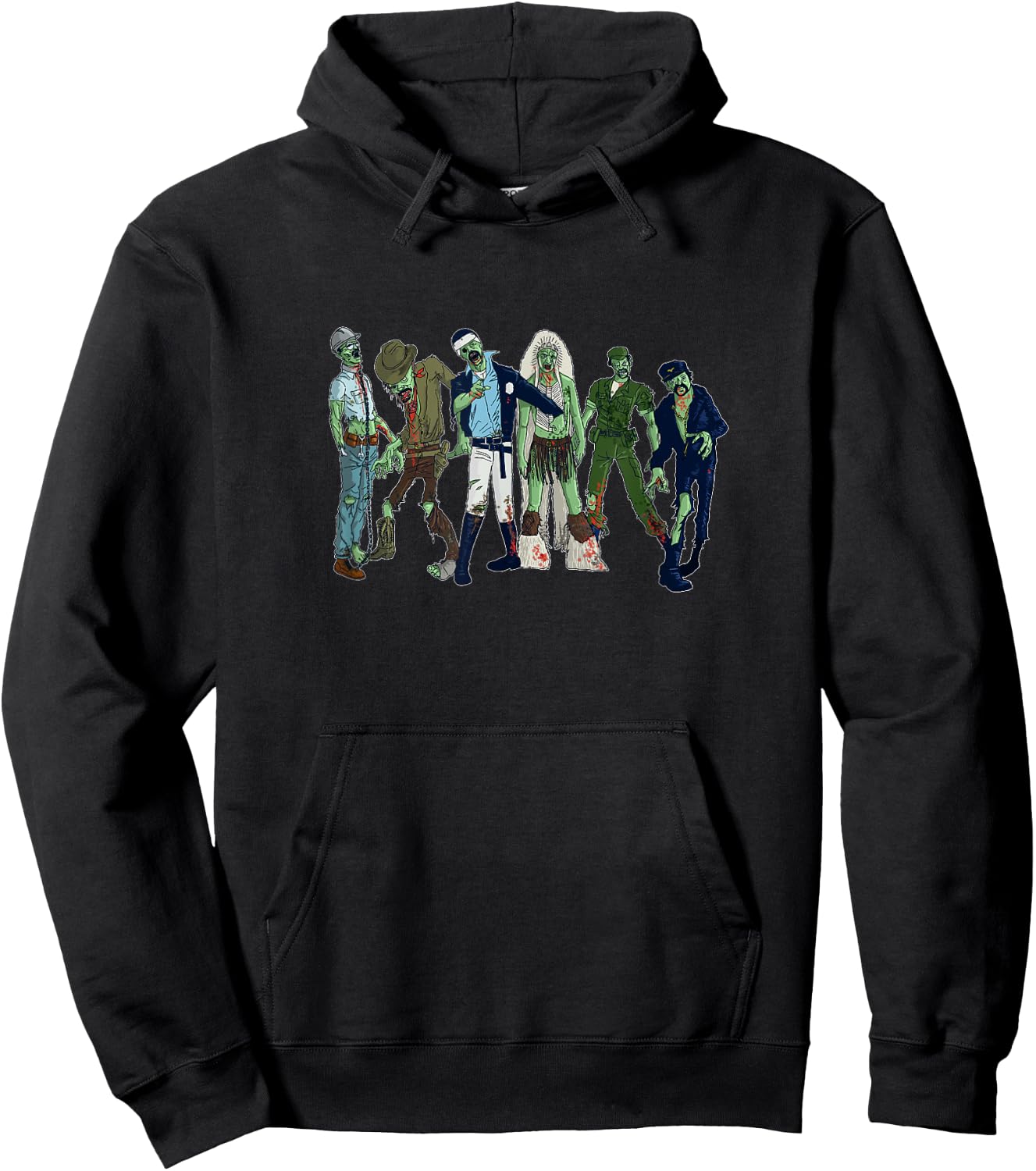Village of the Zombie People Spooky Zombie Design Hoodie - Hoodie | Black
