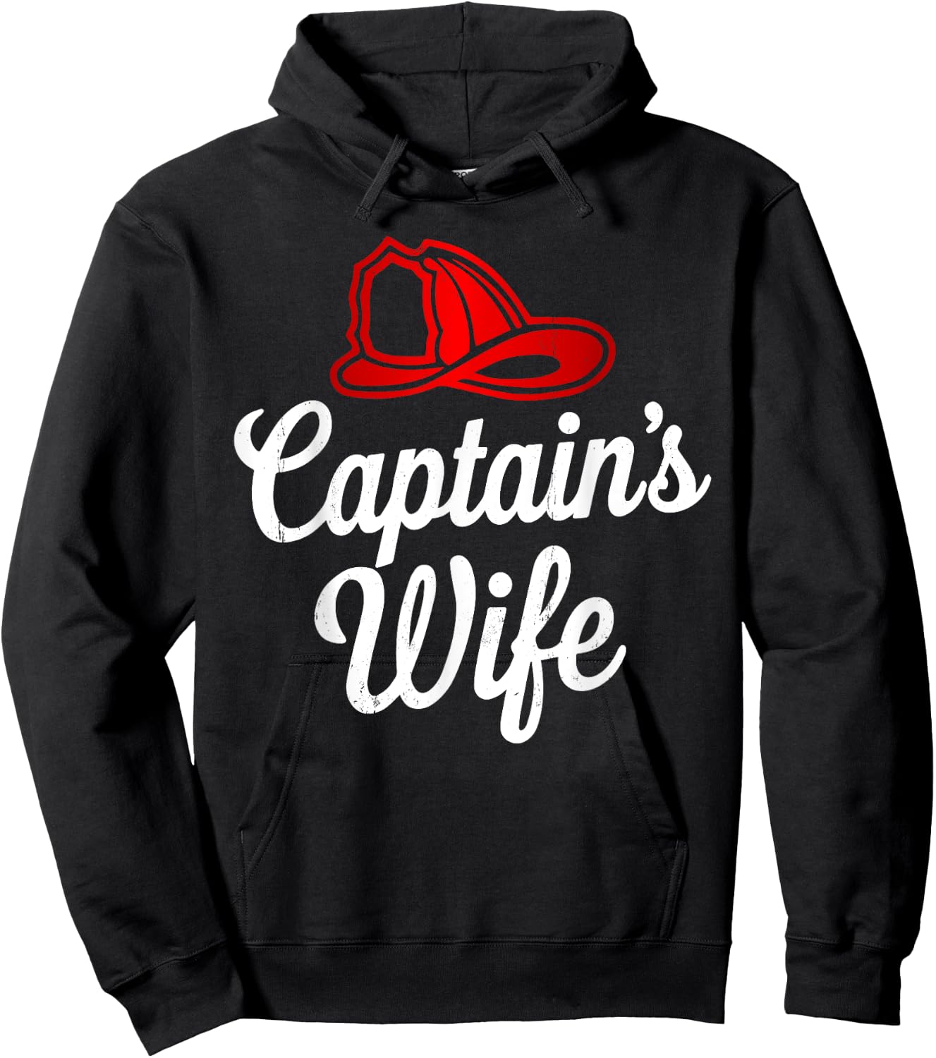 Captain Wife Firefighter Fireman Proud Firefighting Family Hoodie - Hoodie | Black