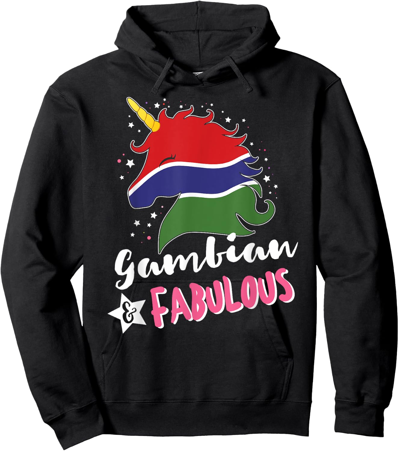 Gambian Unicorn Gambia Flag Hoodie - Hoodie | Black