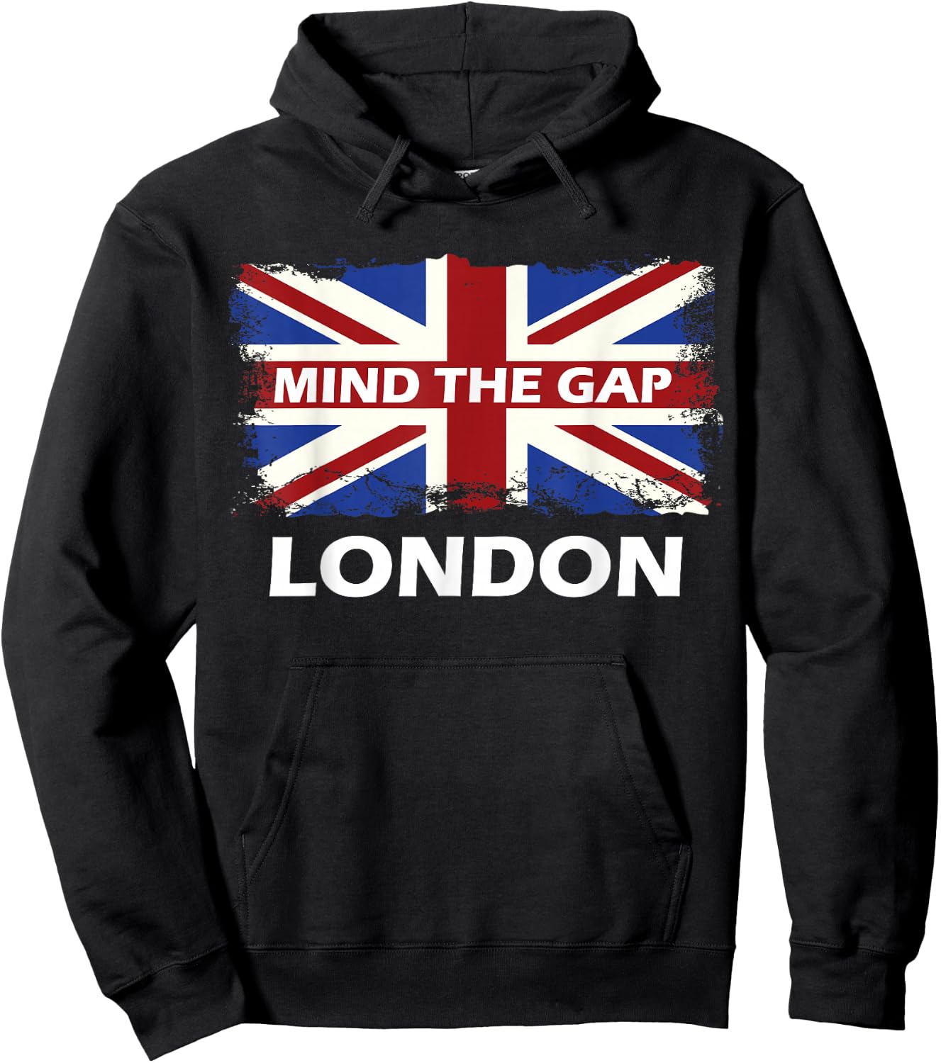 Mind The Gap Union Jack London Flag British Britain Hoodie - Hoodie | Black