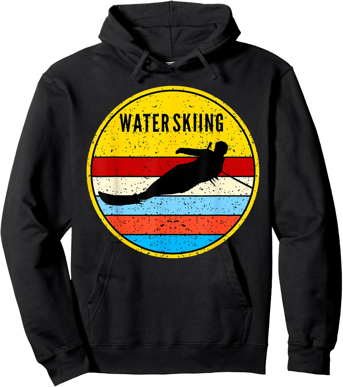 Water Skiing Retro Waterski Ski Water Sports Hoodie - Hoodie | Black