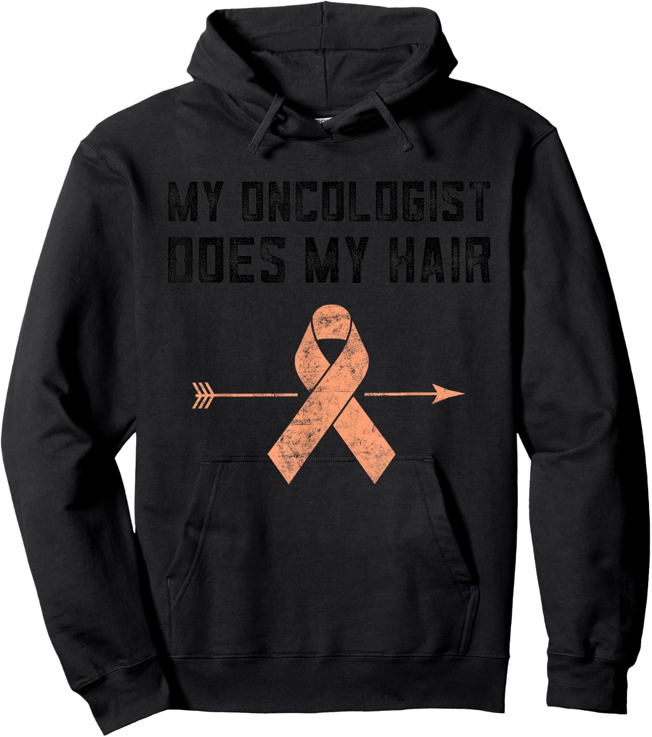 Uterine Cancer My Oncologist Does My Hair Endometrial Cancer Hoodie - Hoodie | Black