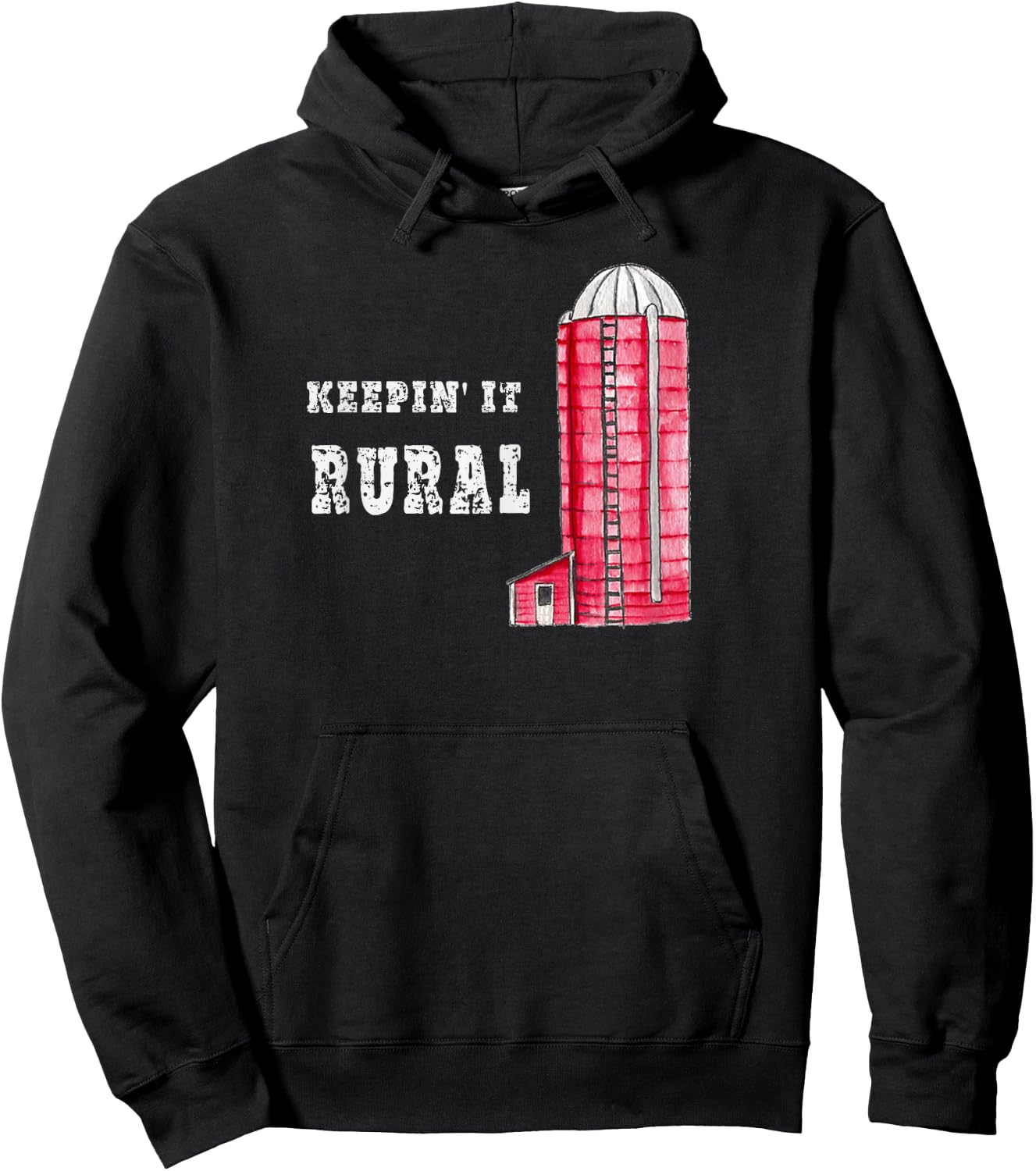 KEEPIN' IT RURAL Fun Silo Farm Country Gift Hoodie - Hoodie | Black