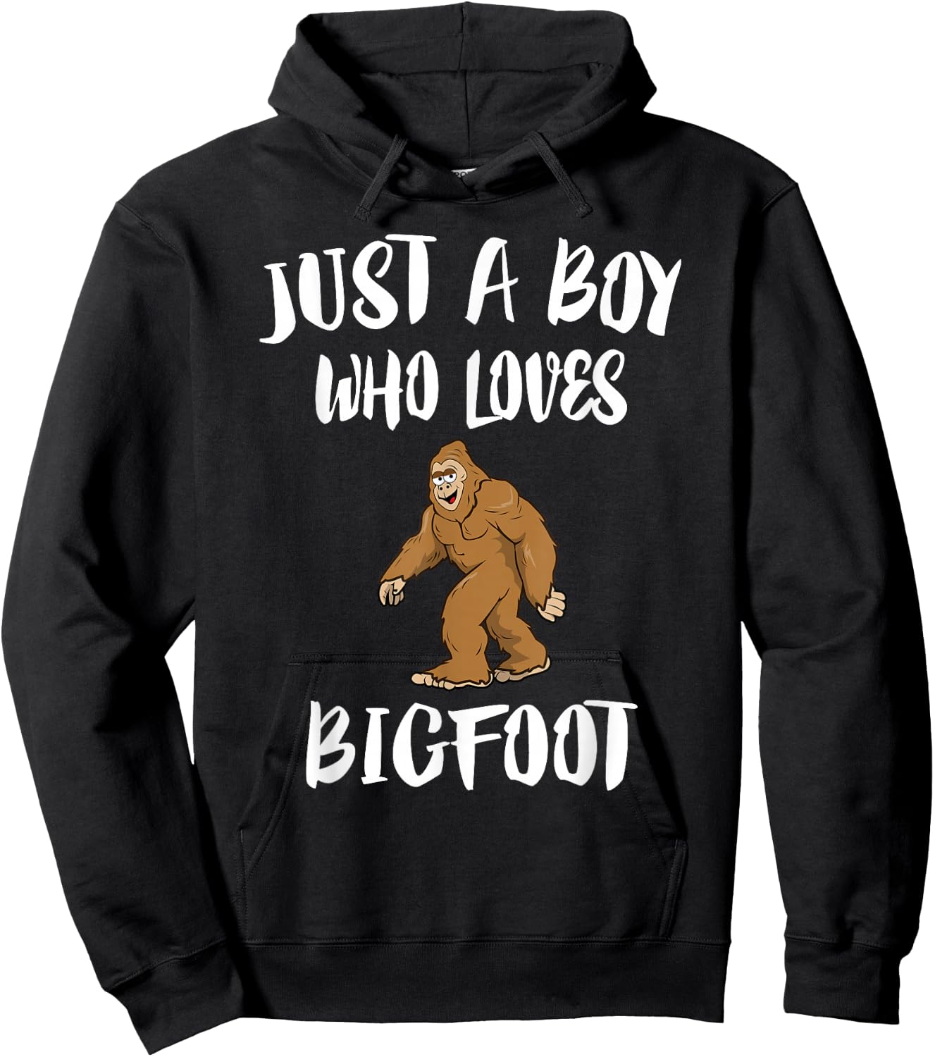 Just A Boy Who Loves Bigfoot Animal Gift Hoodie - Hoodie | Black