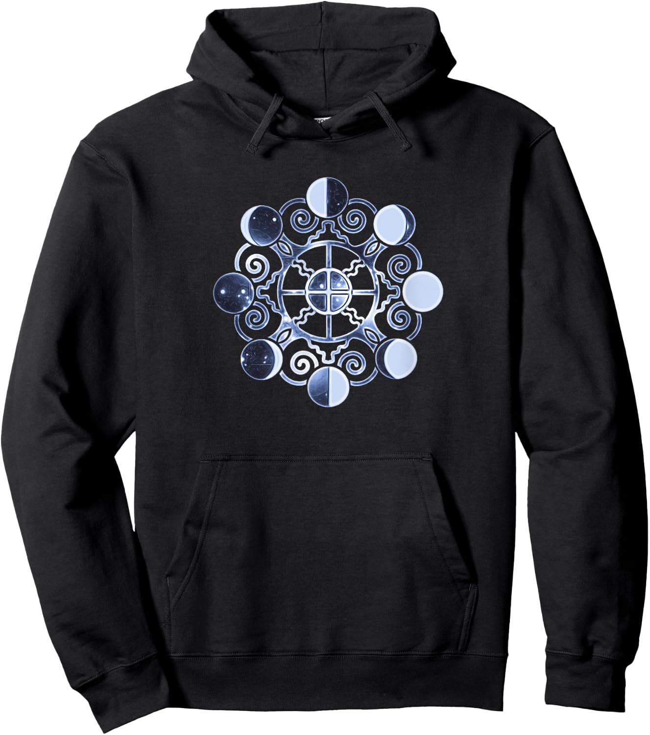 Moon phases, earth, symbol, magic, Wicca, paganism, vintage Hoodie - Hoodie | Black