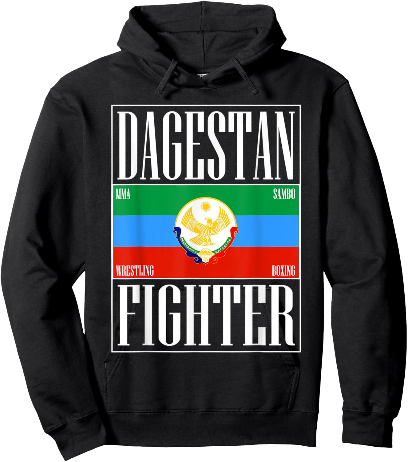 Dagestan Fighter Wear. Dagestan Eagle Hoodie - Hoodie | Black