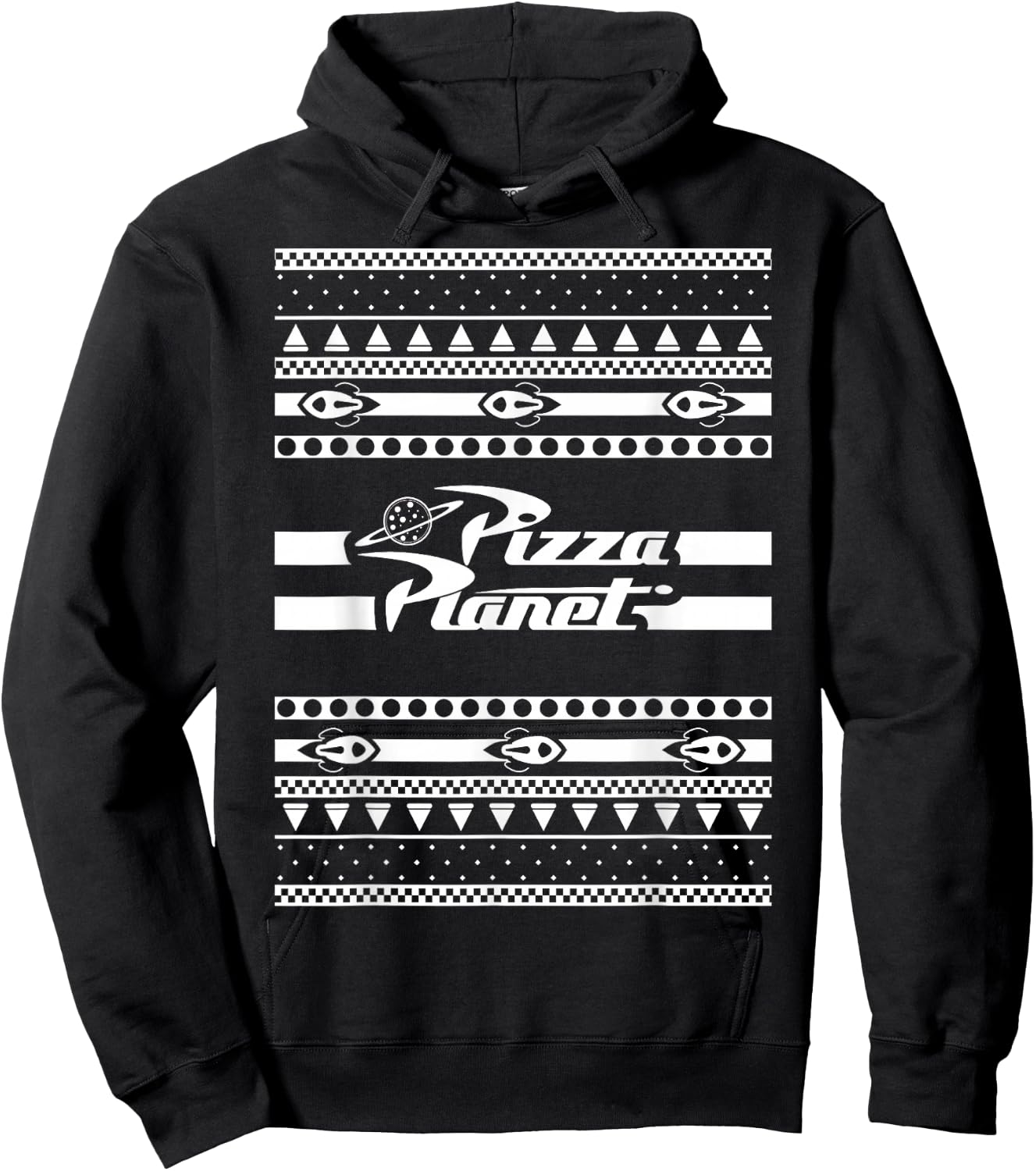 Disney Pixar Toy Story Pizza Planet Ugly Christmas Hoodie - Hoodie | Black