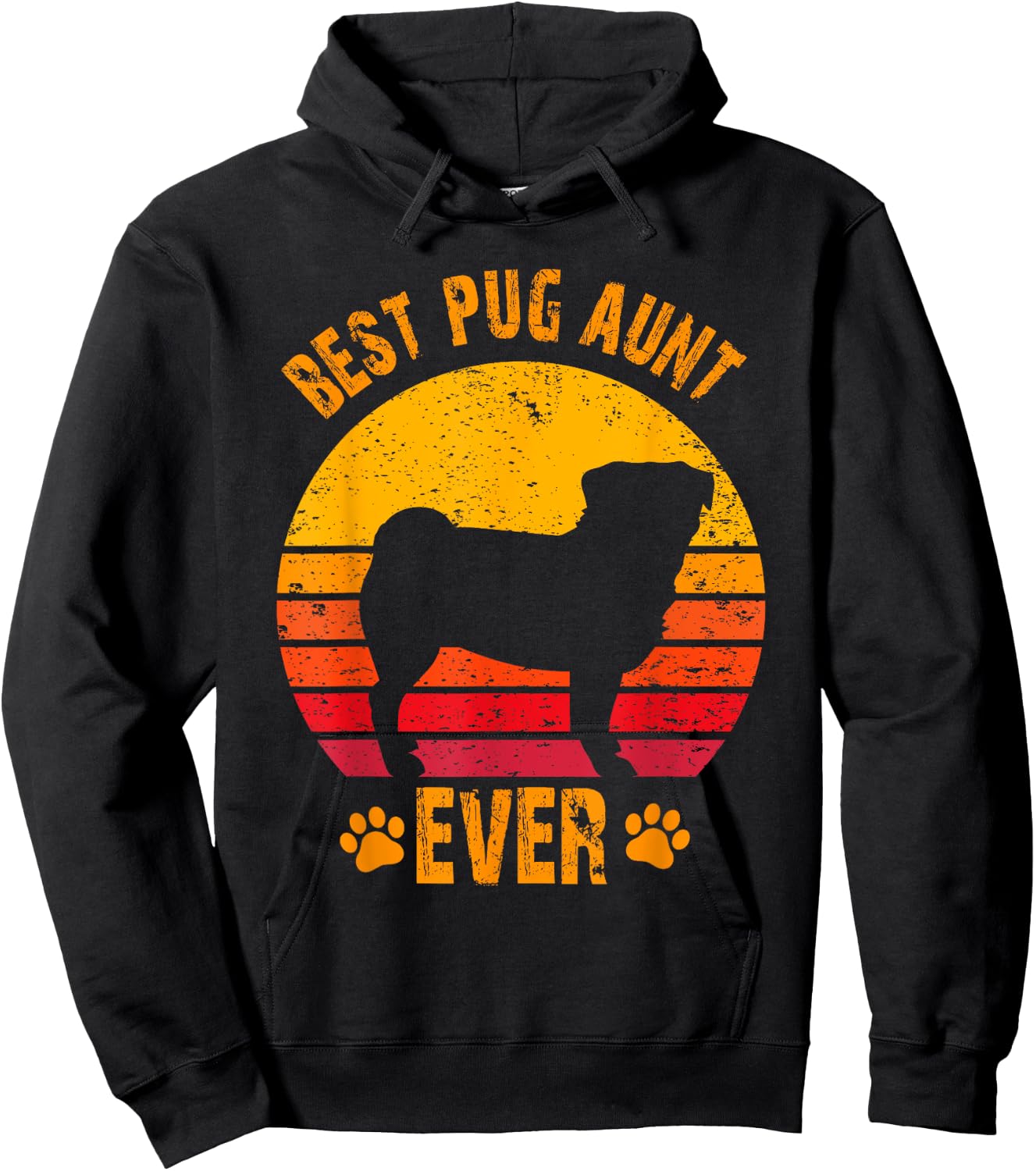 Best Pug Aunt Ever Funny Gift Auntie Hoodie - Hoodie | Black