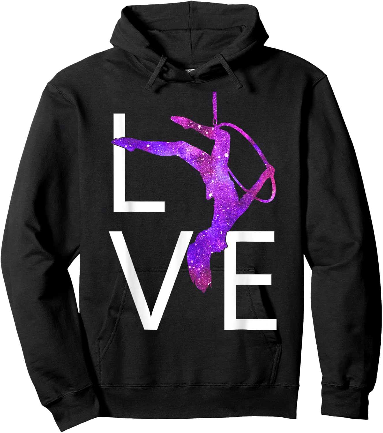 Aerial Hoop Aerial Yoga Aerialist Lyra Purple Love Hoodie - Hoodie | Black