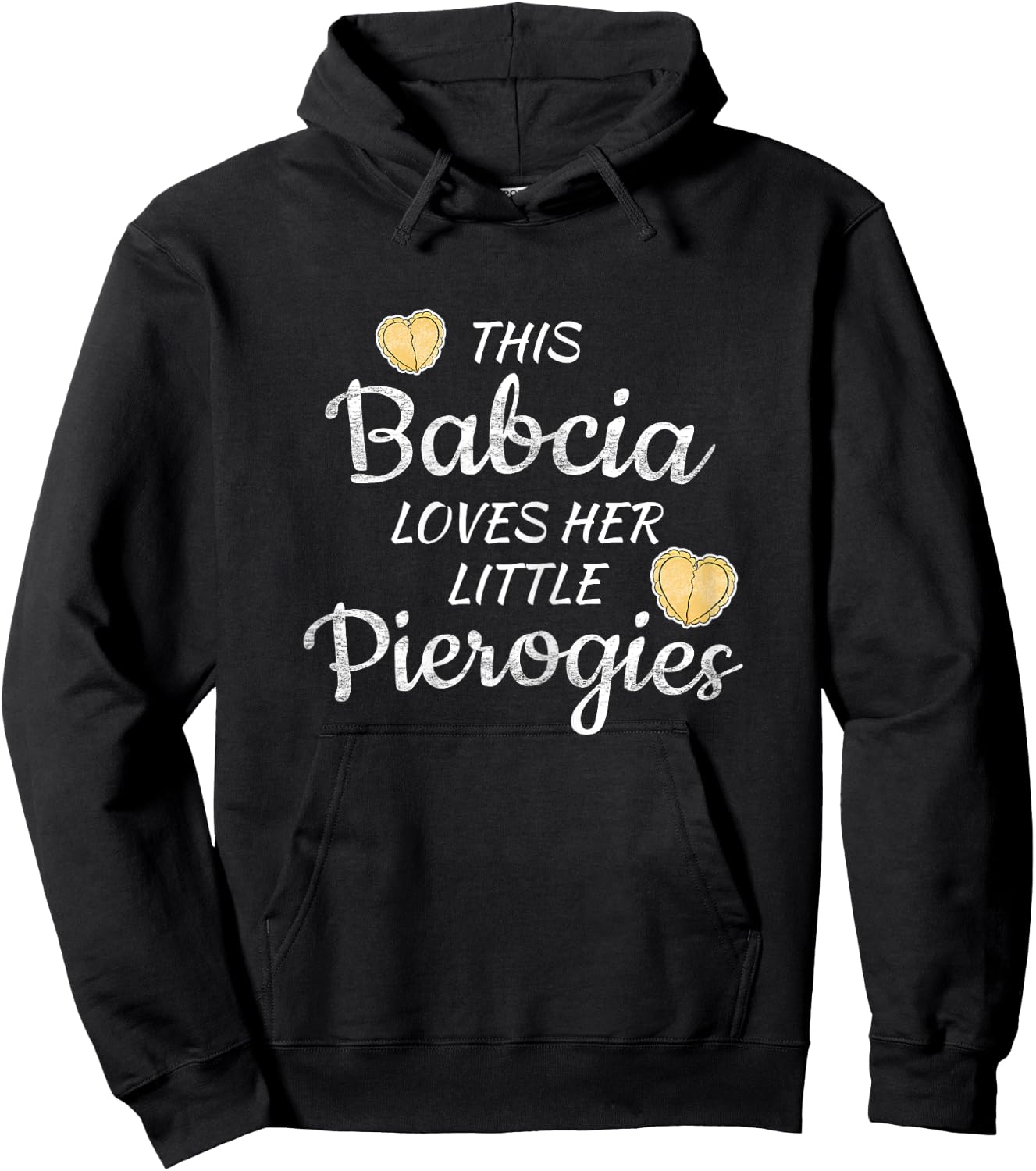 Polish Babcia Grandma loves little Pierogies Mother's Day Hoodie - Hoodie | Black