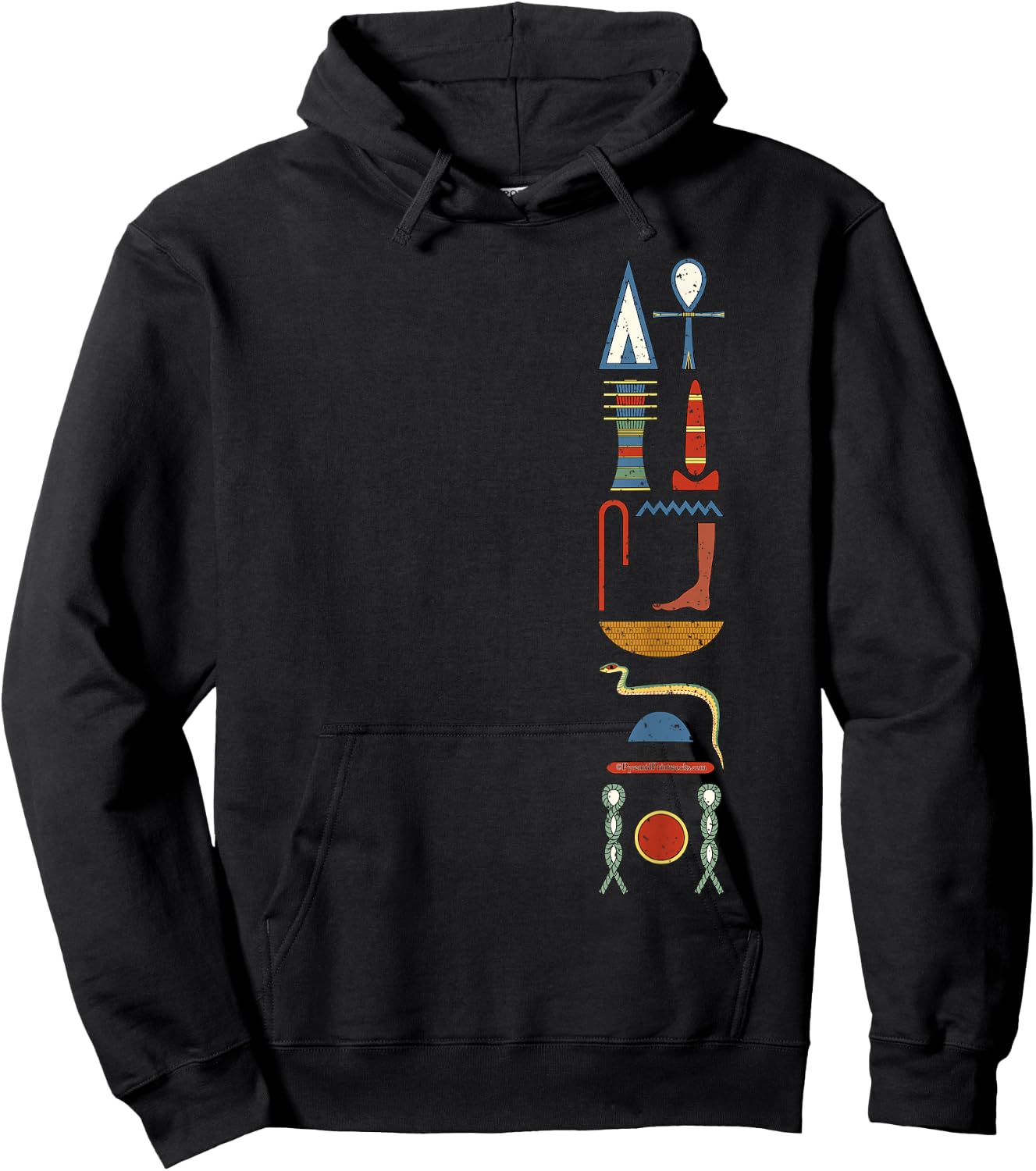 Life Prosperity Health Forever Ancient Egyptian Hieroglyphic Hoodie - Hoodie | Black