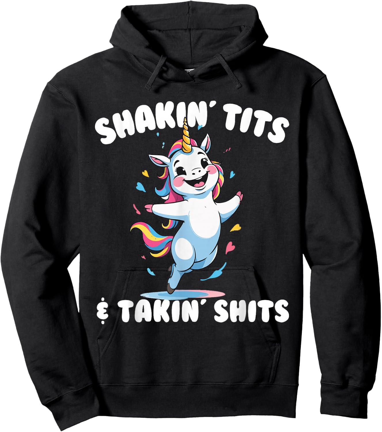 Shakin' Tits and Takin' Shits Funny Women's Embarrassing Hoodie - Hoodie | Black