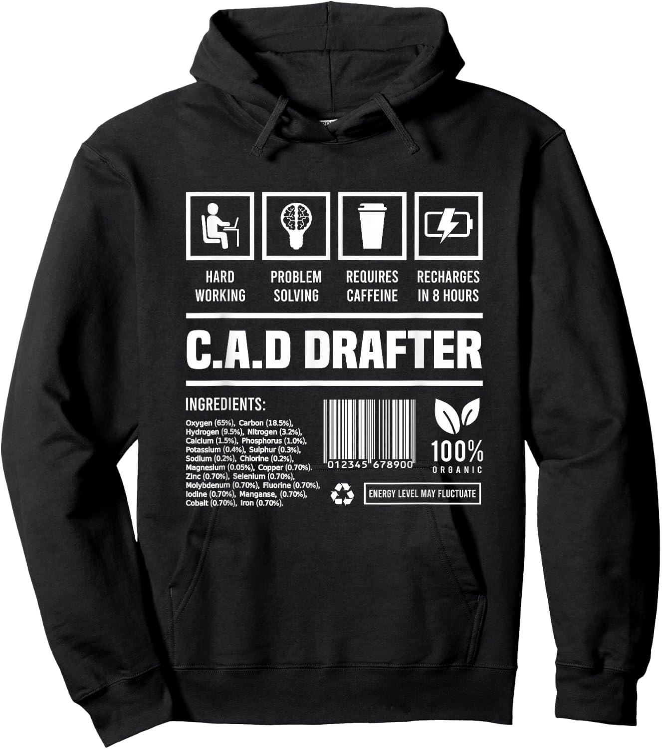 CAD Drafter Gift Funny Hoodie - Hoodie | Black
