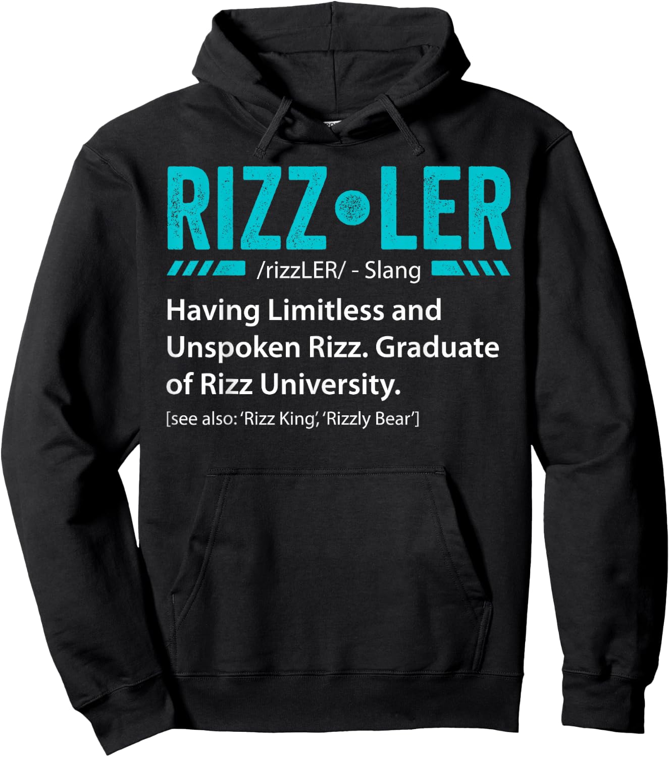 Rizzler Definition Funny Rizz God Meme Rizz King Gift Hoodie - Hoodie | Black