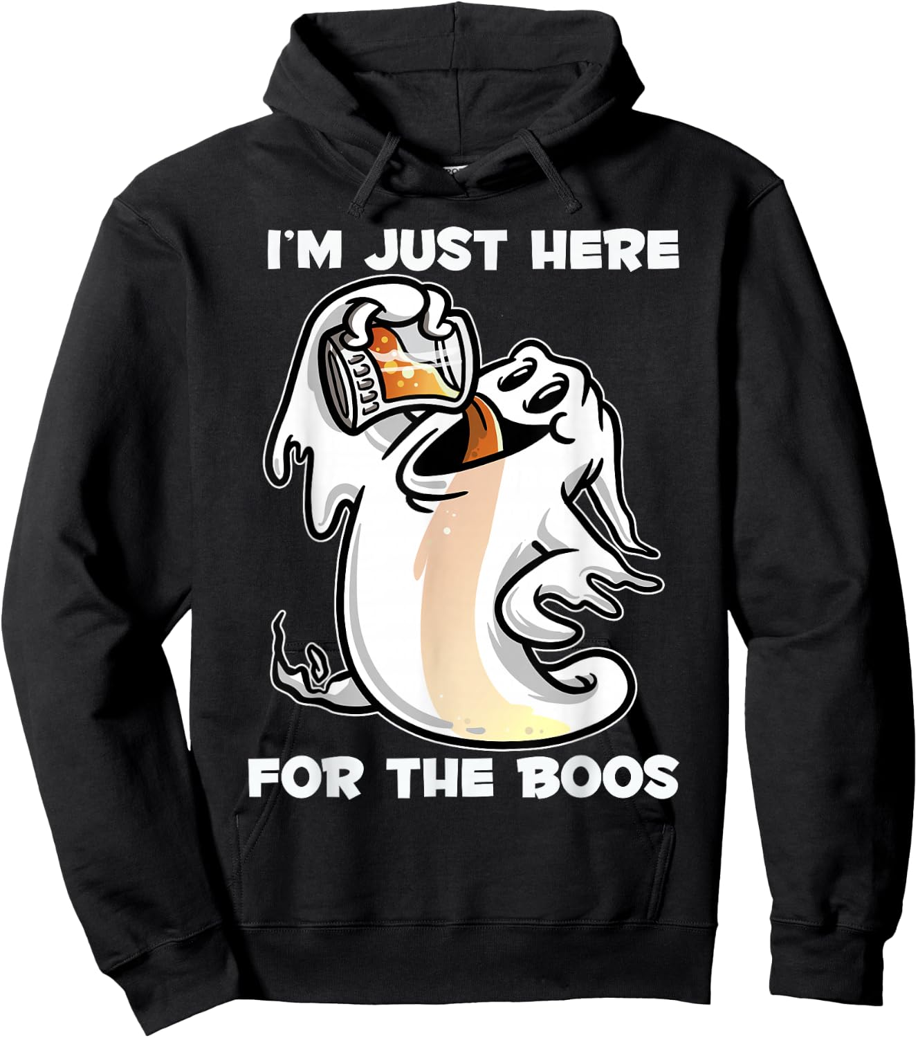 I'm just here for the Boos for Halloween Ghost Fans Hoodie - Hoodie | Black