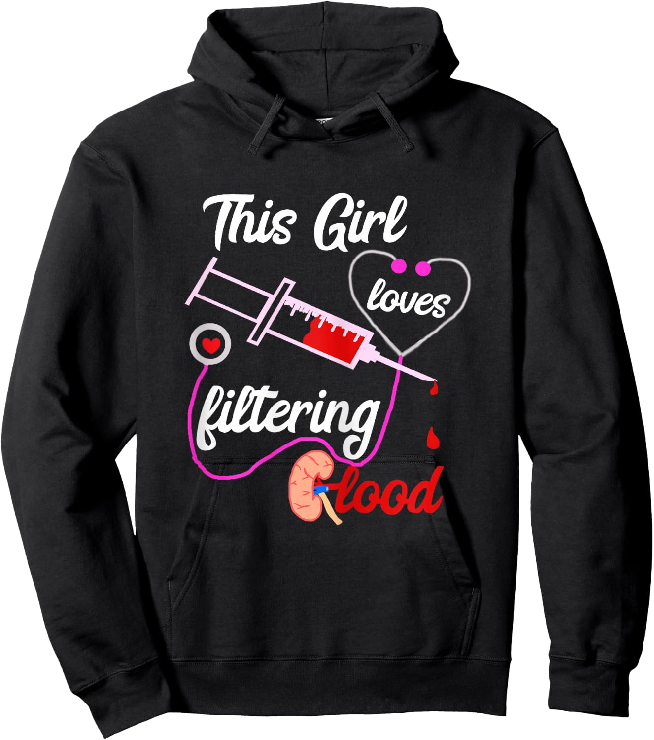 Dialysis Nurse Girl Nephrology Nursing Dialysis Nursing Hoodie - Hoodie | Black
