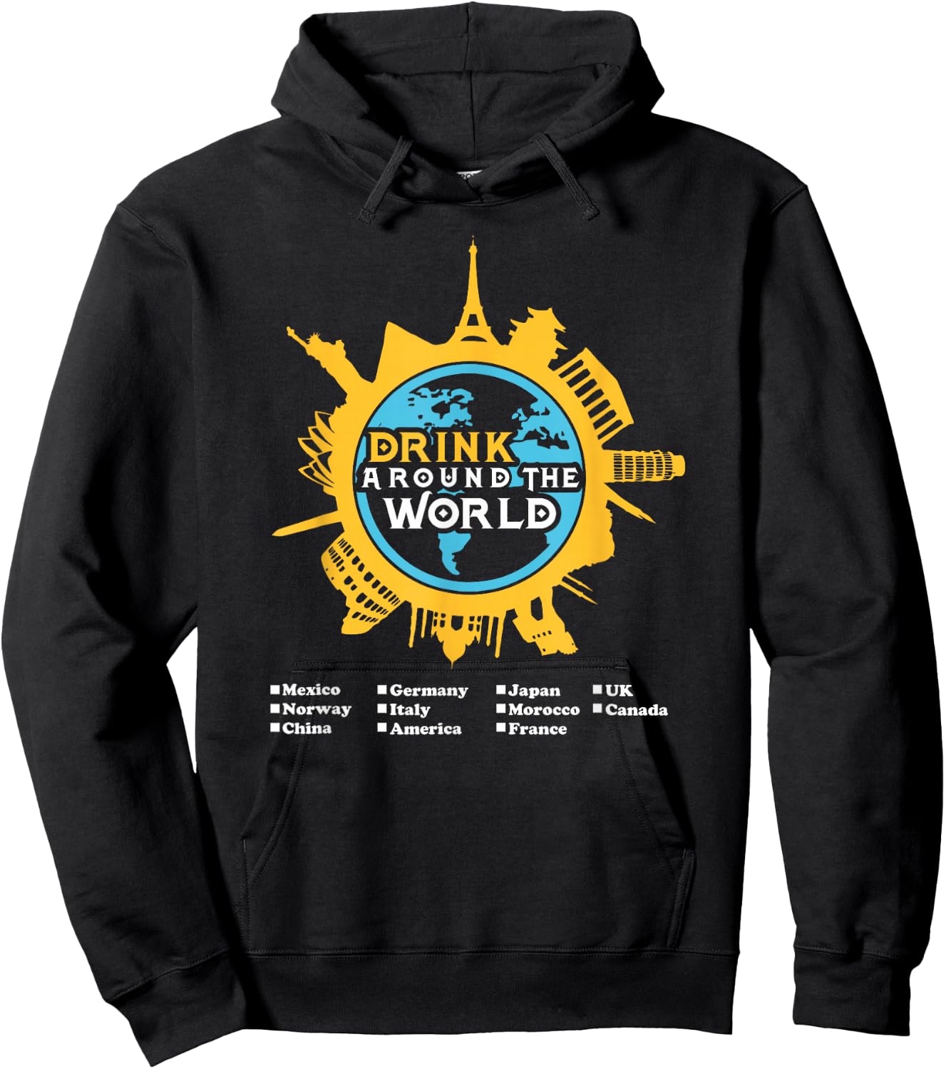 Drink Around the World Hoodie - Hoodie | Black