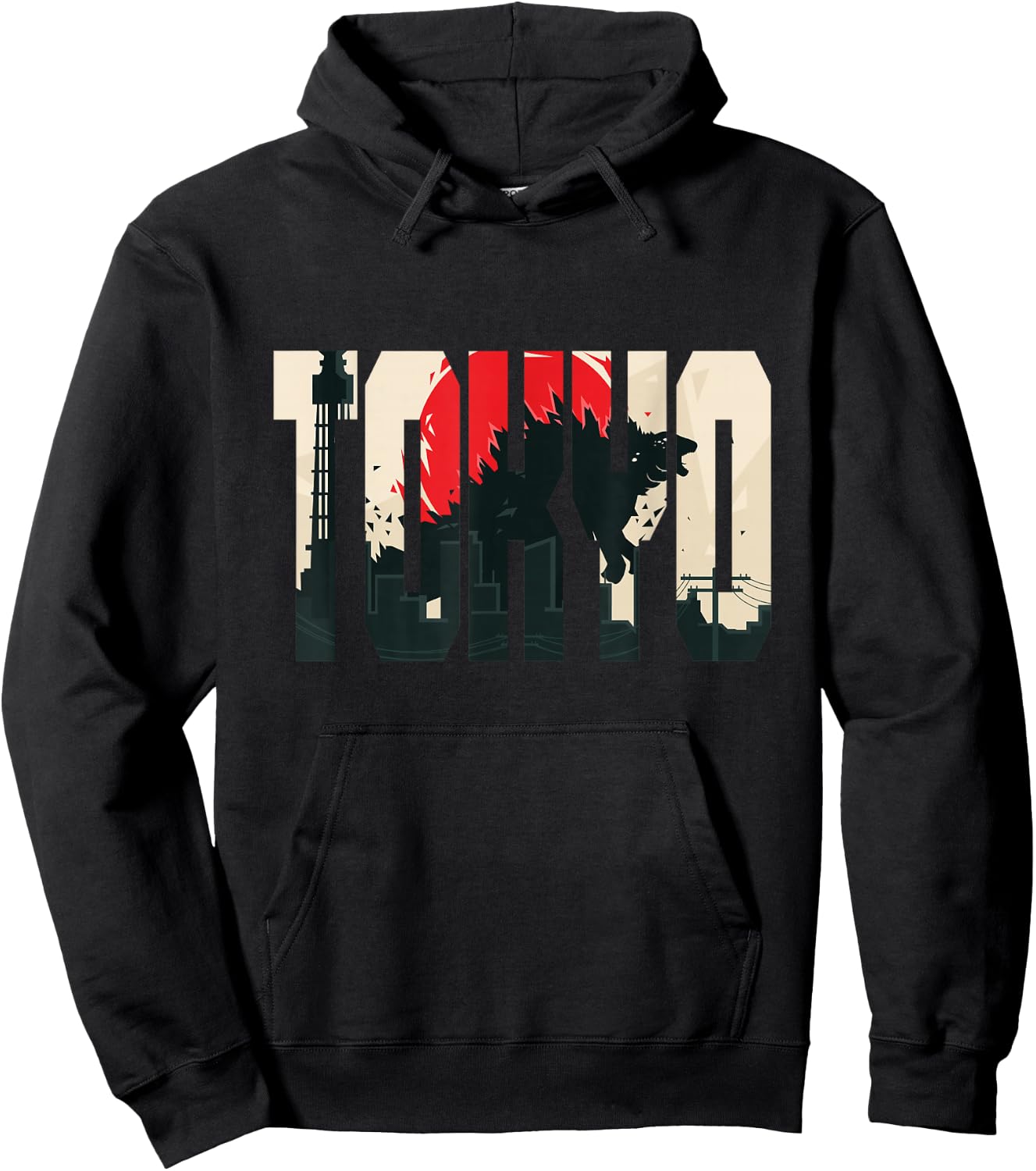 Tokyo Japan Monster Attack Hoodie - Hoodie | Black