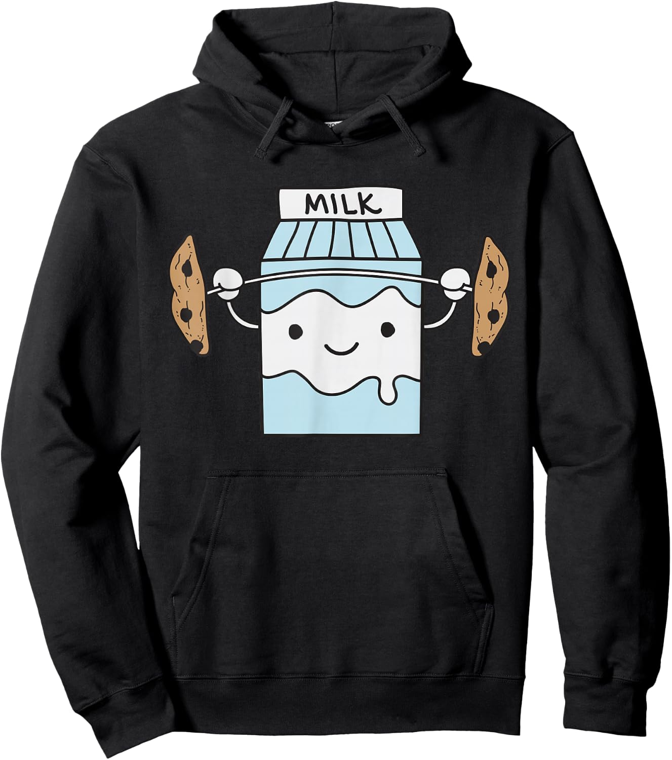 Milk Lifting Cookie Funny Coaster Barbell Hoodie - Hoodie | Black