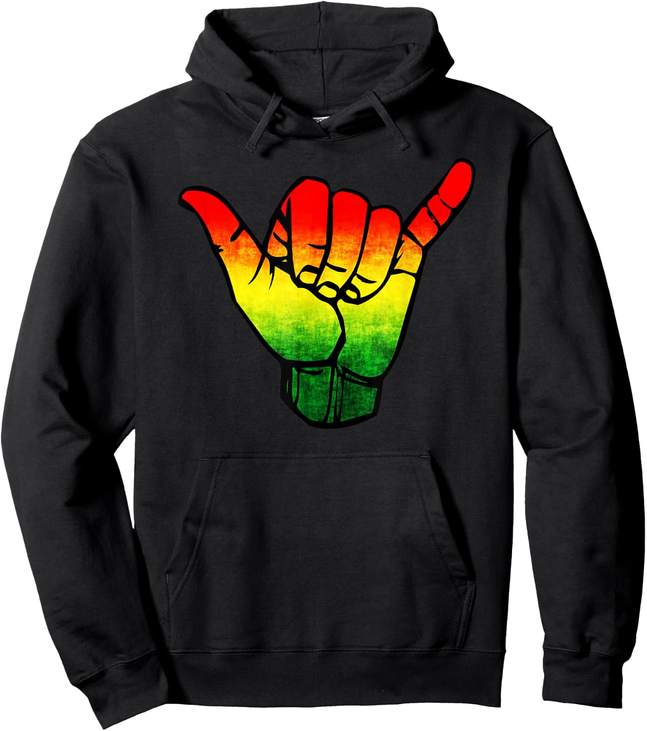 Jamaica Flag Rasta Hawaii Shaka Sign Shirt Art-Retro Shaka Hoodie - Hoodie | Black
