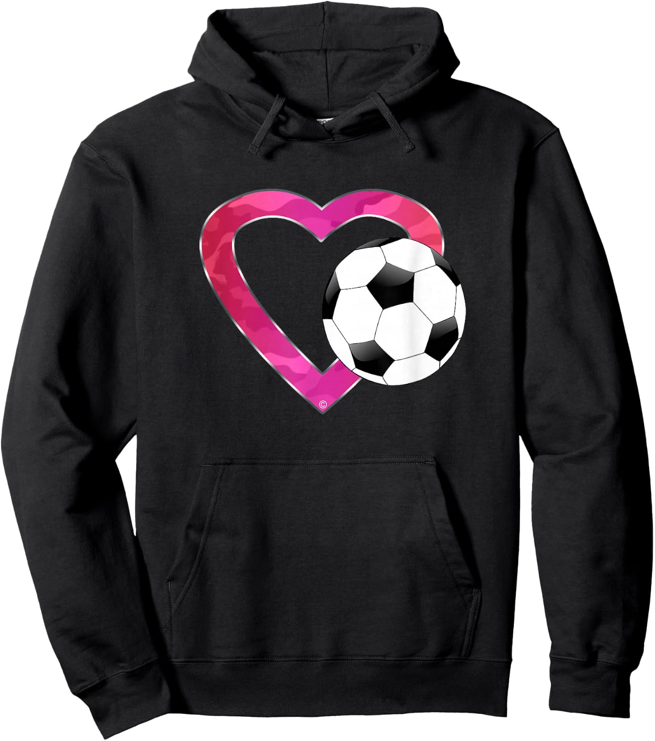 I Love Soccer Heart & Ball for Girls Teens & Women Hoodie - Hoodie | Black