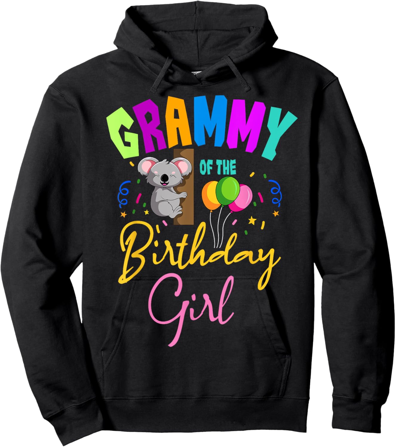 Grammy Of The Birthday Girl Koala Family Bday Party Grammy Hoodie - Hoodie | Black
