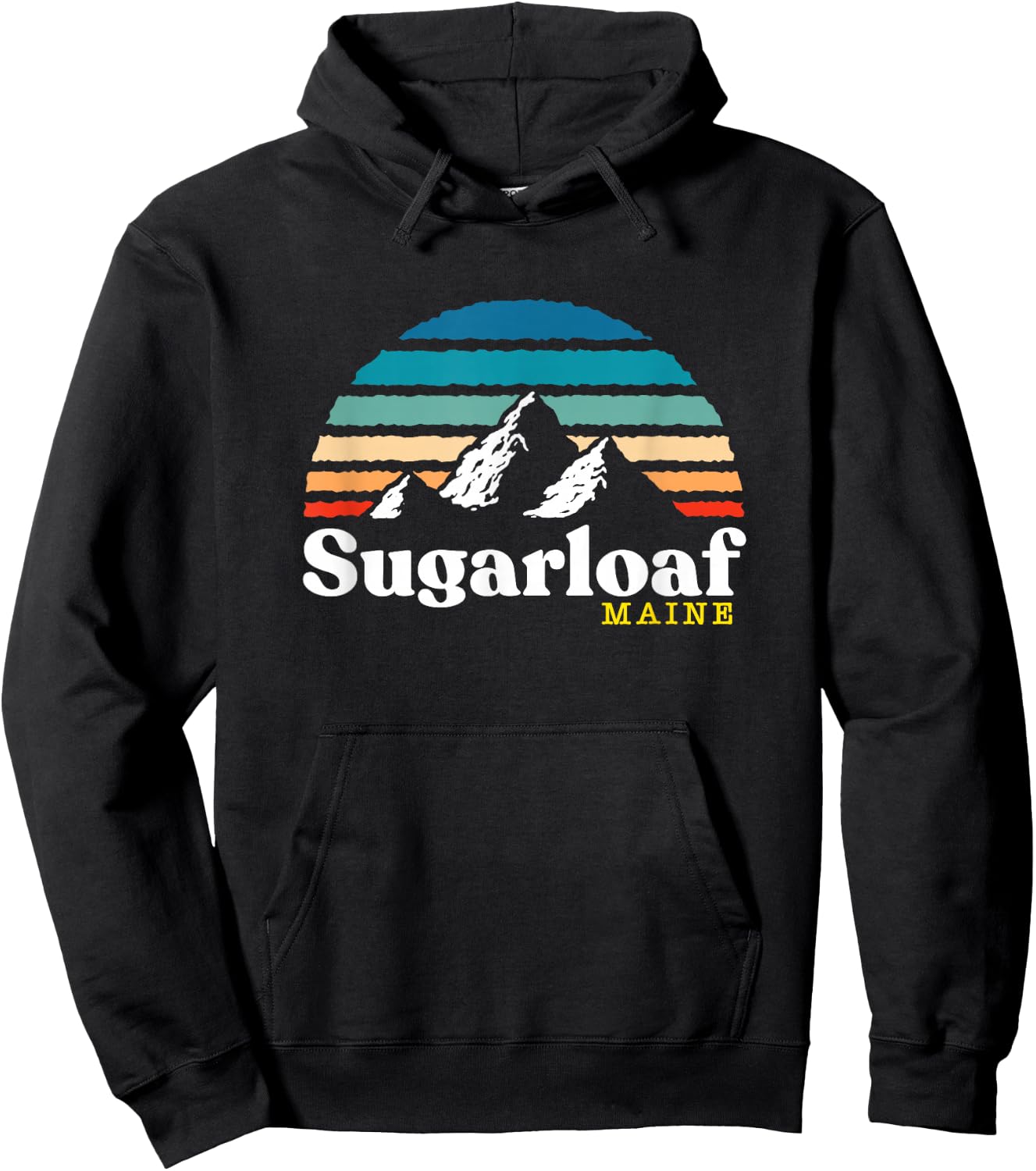 Sugarloaf, Maine - USA Ski Resort 1980s Retro Hoodie - Hoodie | Black