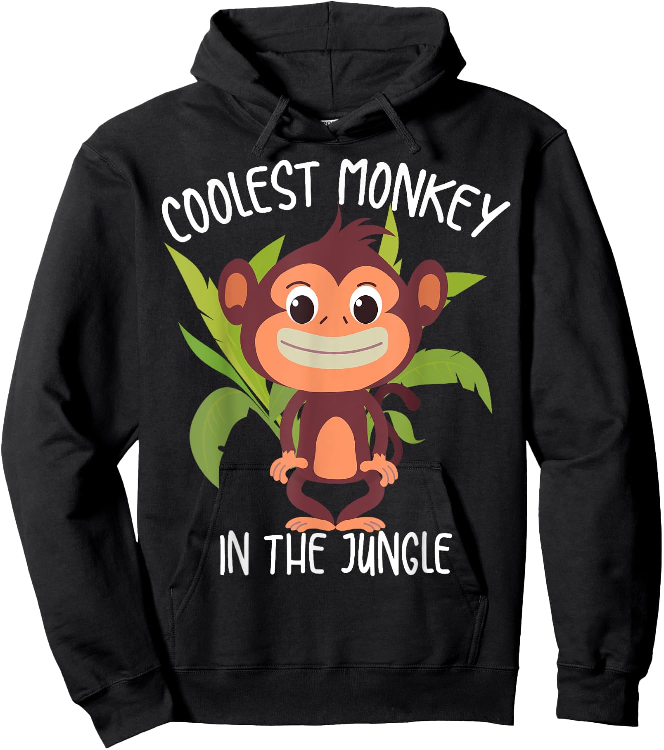 Coolest Monkey In The Jungle | Funny Cute Ape Lover Boy Gift Hoodie - Hoodie | Black