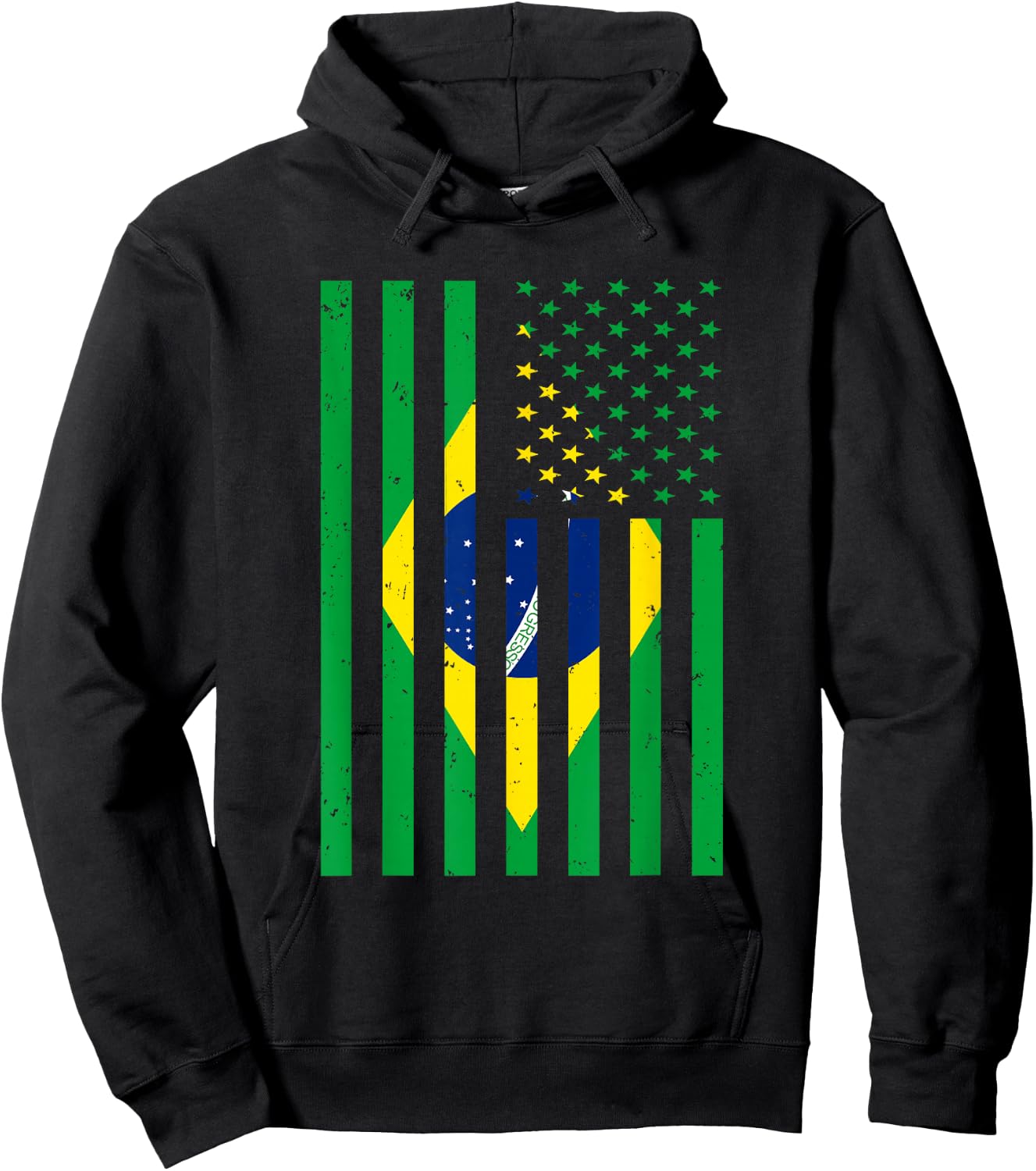 Brazil Shirt Brasil Soccer USA America Flag Jersey Men Women Hoodie - Hoodie | Black