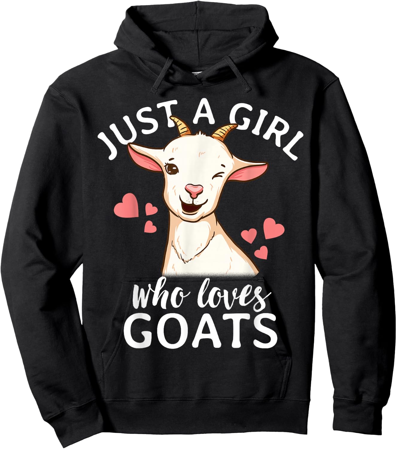 Goat Girl Just A Girl Who Loves Goats Farmer Goat Mom Hoodie - Hoodie | Black