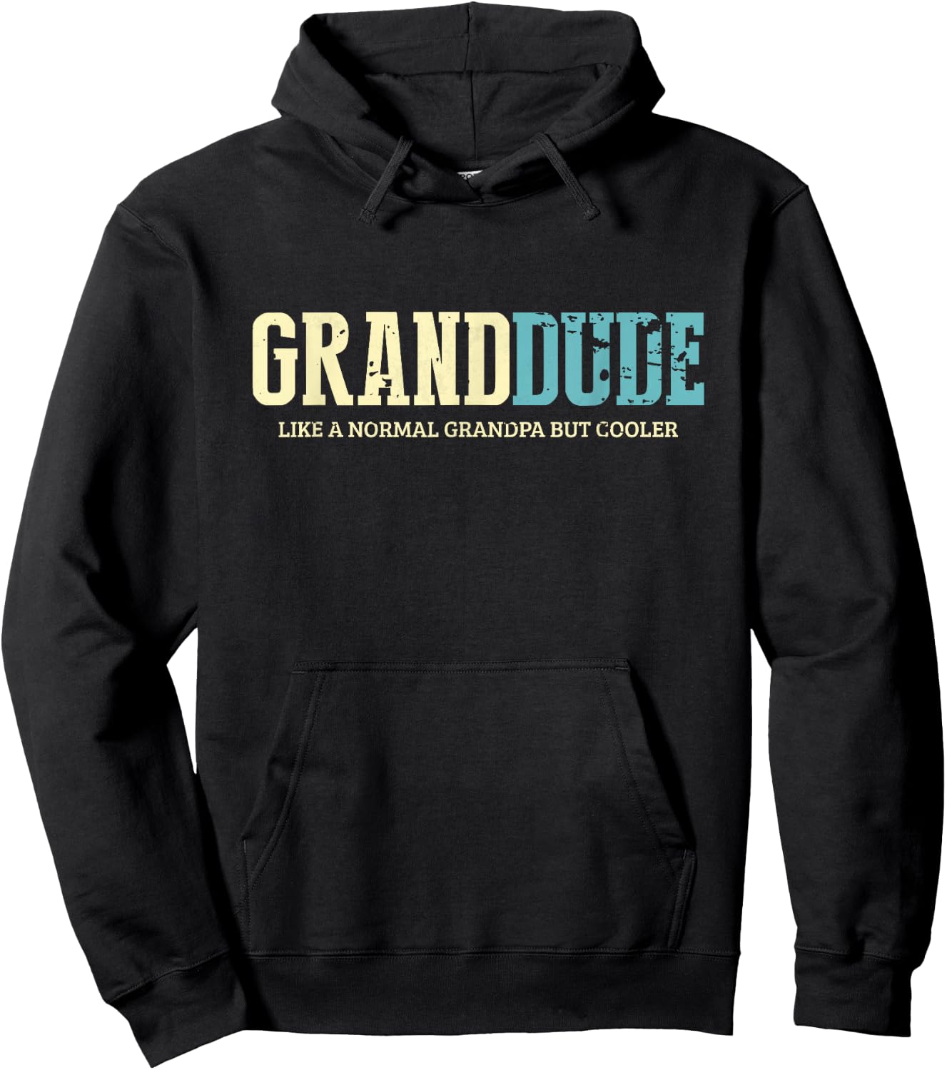 Grand-Dude Like Normal Grandpa But Cooler Retro Hoodie - Hoodie | Black