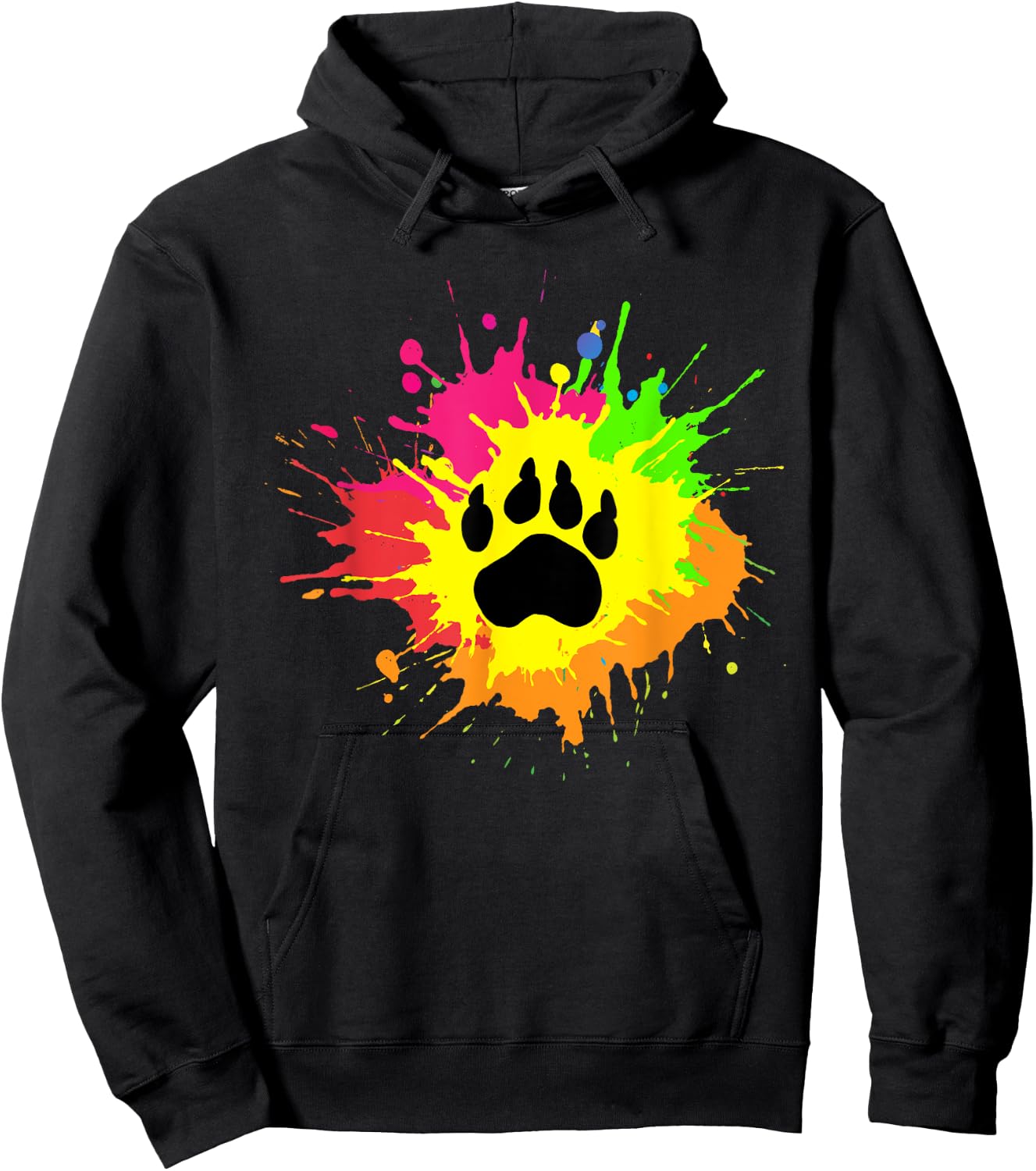 Furry Shirt Rainbow Bear Fursona Wolf Paw Print Gifts Hoodie - Hoodie | Black