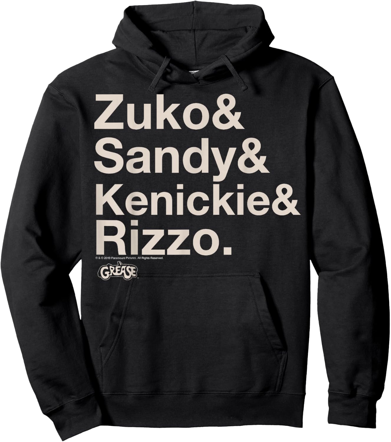 Grease Zuko Sandy Kenickie Rizzo Name Stack Hoodie - Hoodie | Black