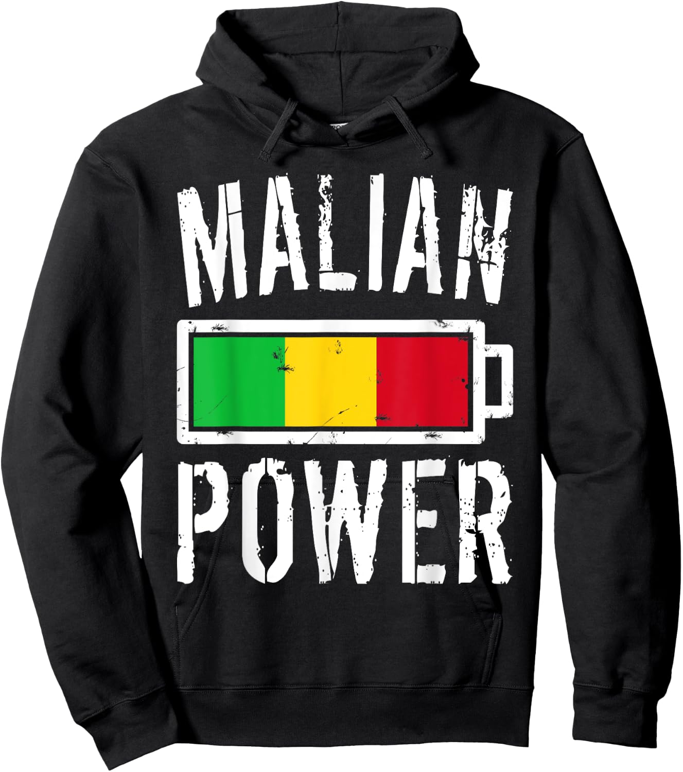 Mali Flag | Malian Power Battery Proud Hoodie - Hoodie | Black