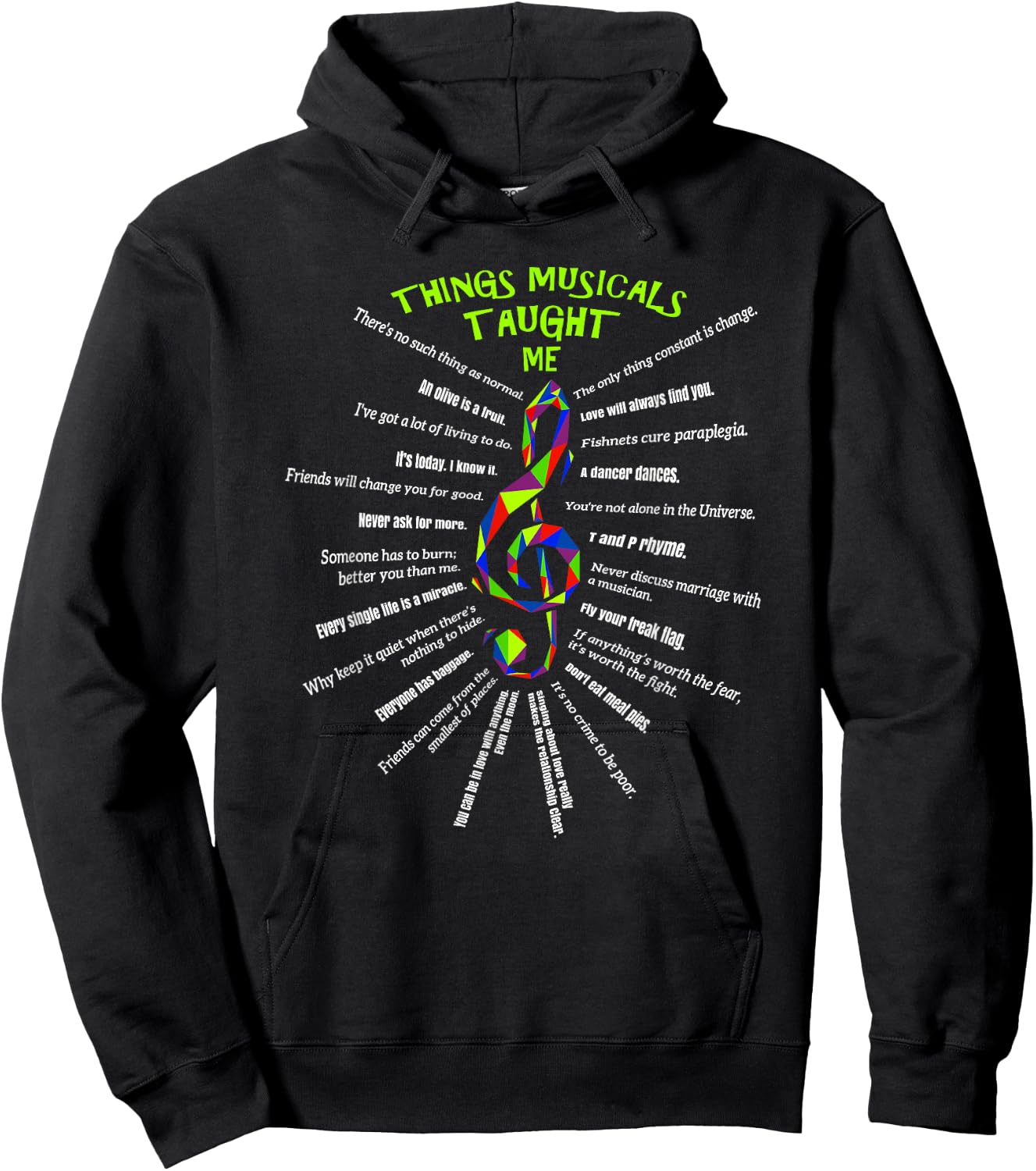 Music Theatre Things Musicals Taught Me Actor #3 Hoodie - Hoodie | Black