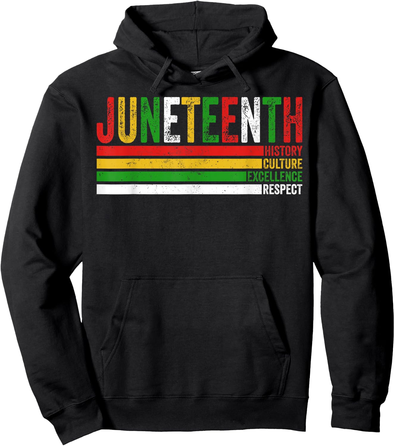 Juneteenth 1865 Freedom History Culture Excellence Respect Hoodie - Hoodie | Black