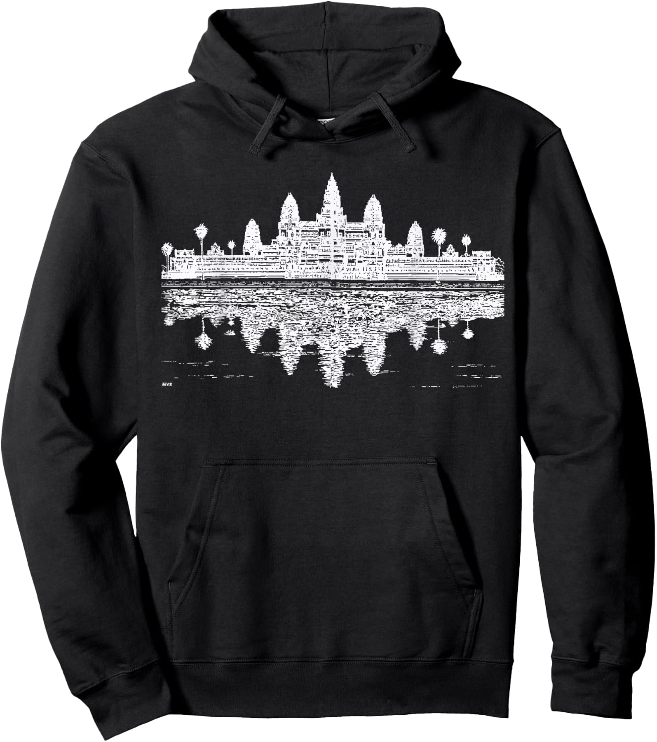 Bucla Custom Men's Cambodia Angkor Wat , Black, Small, Short Sleeve Hoodie - Hoodie | Black