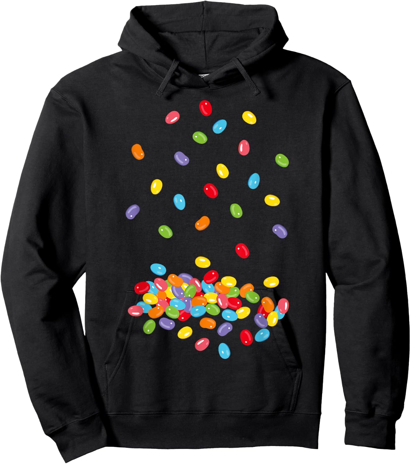 Jelly Beans Colourful Jelly Sweets Design Hoodie - Hoodie | Black