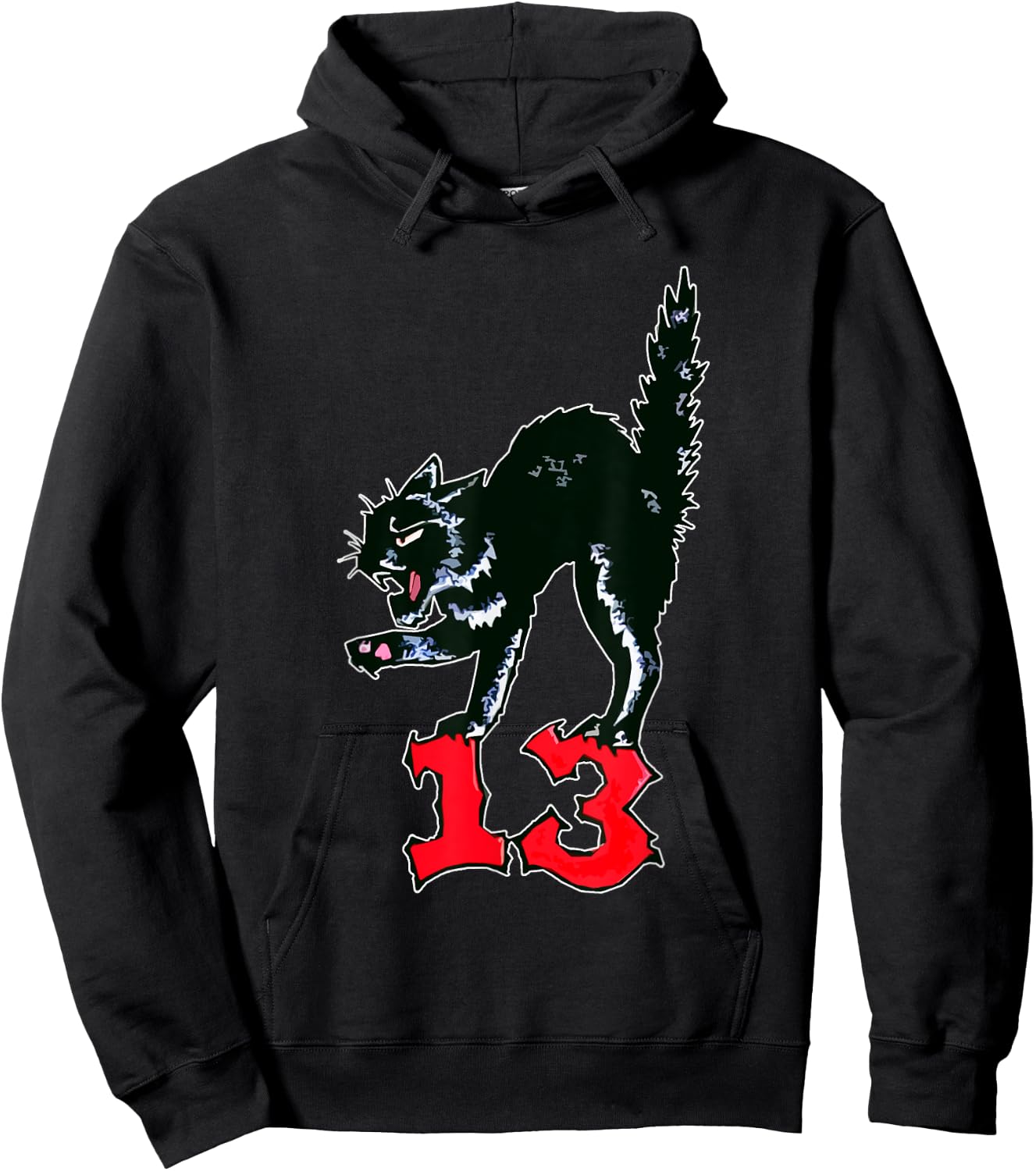 Lucky Black Cat No. 13 Pitch Bird Hoodie - Hoodie | Black