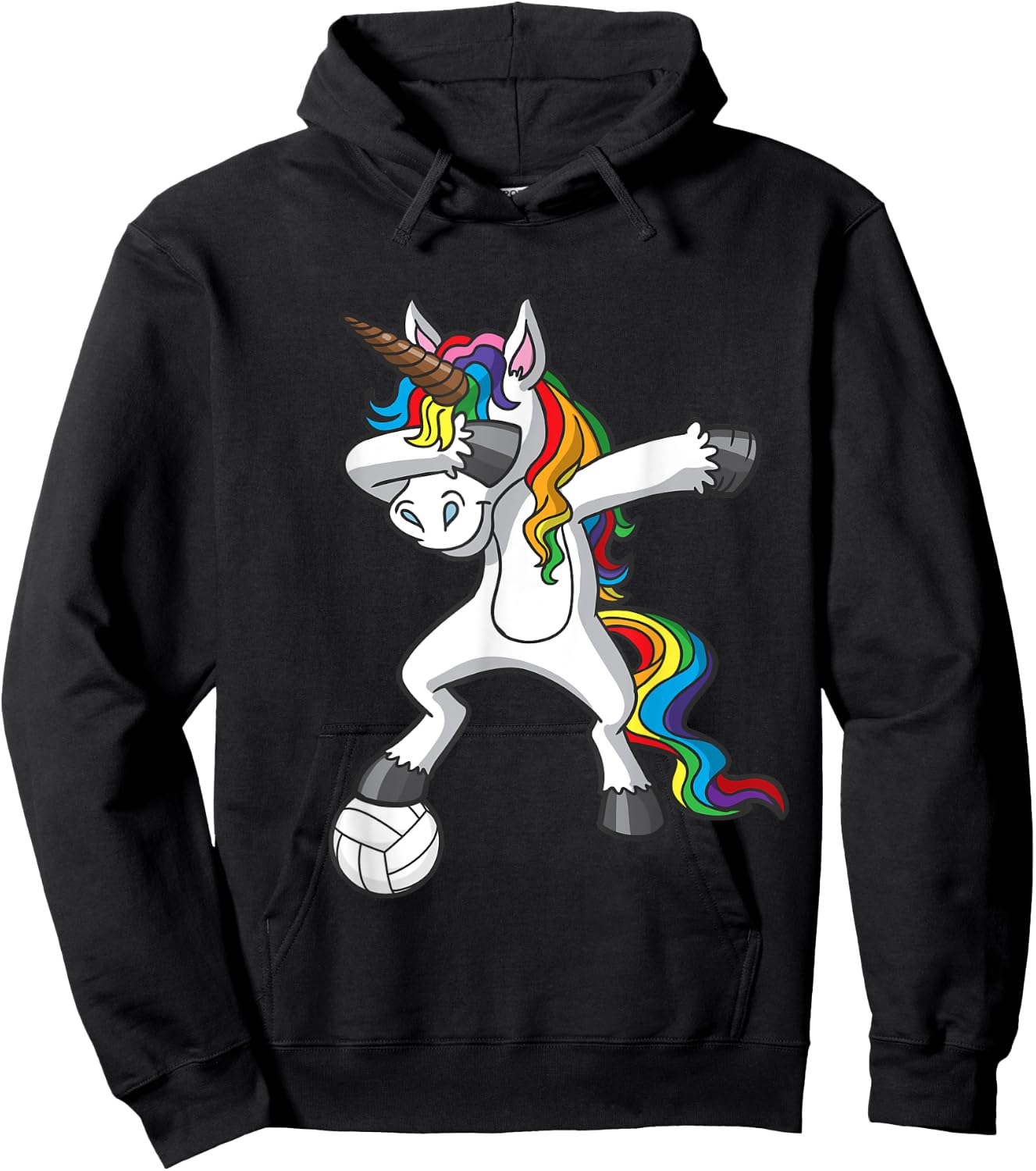 Dabbing Unicorn Volleyball Player Team Goalie Girls Hoodie - Hoodie | Black