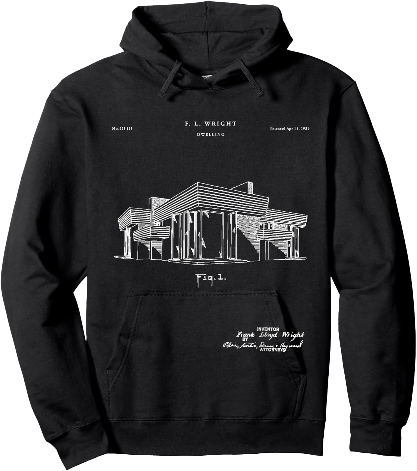 Frank Lloyd Patent - unique Hoodie - Hoodie | Black
