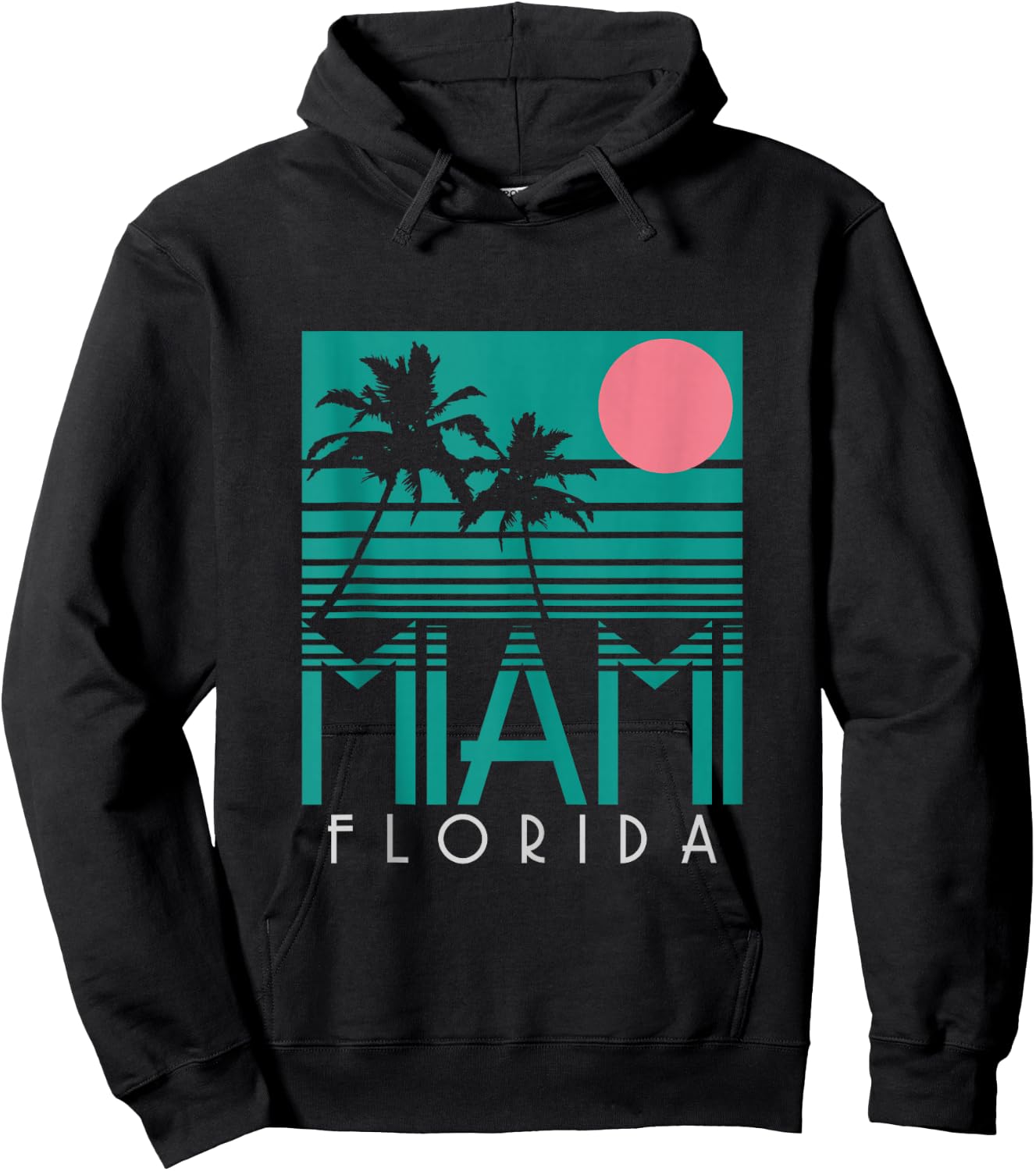 Miami Shirt Vintage Florida America USA Souvenir Surfer Hoodie - Hoodie | Black