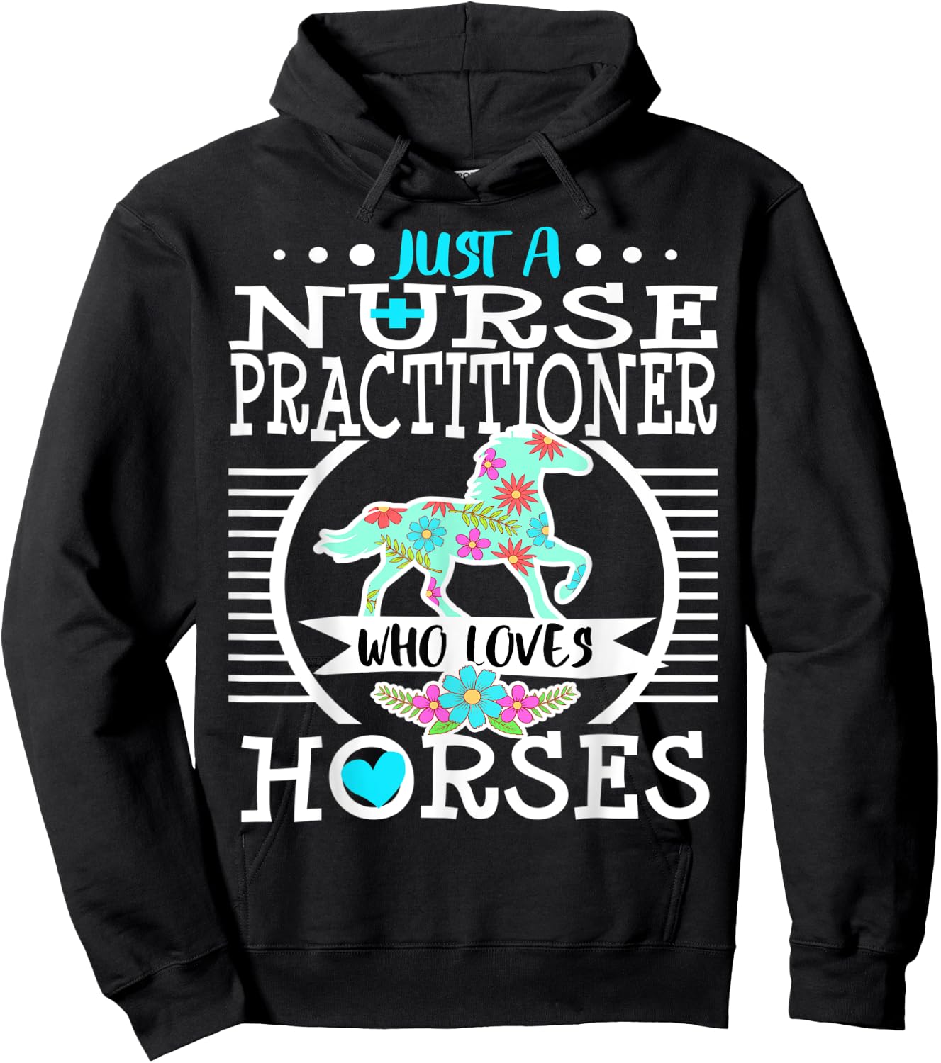 Nurse Practitioner Who Loves Horses Horse Riding Rider Gift Hoodie - Hoodie | Black