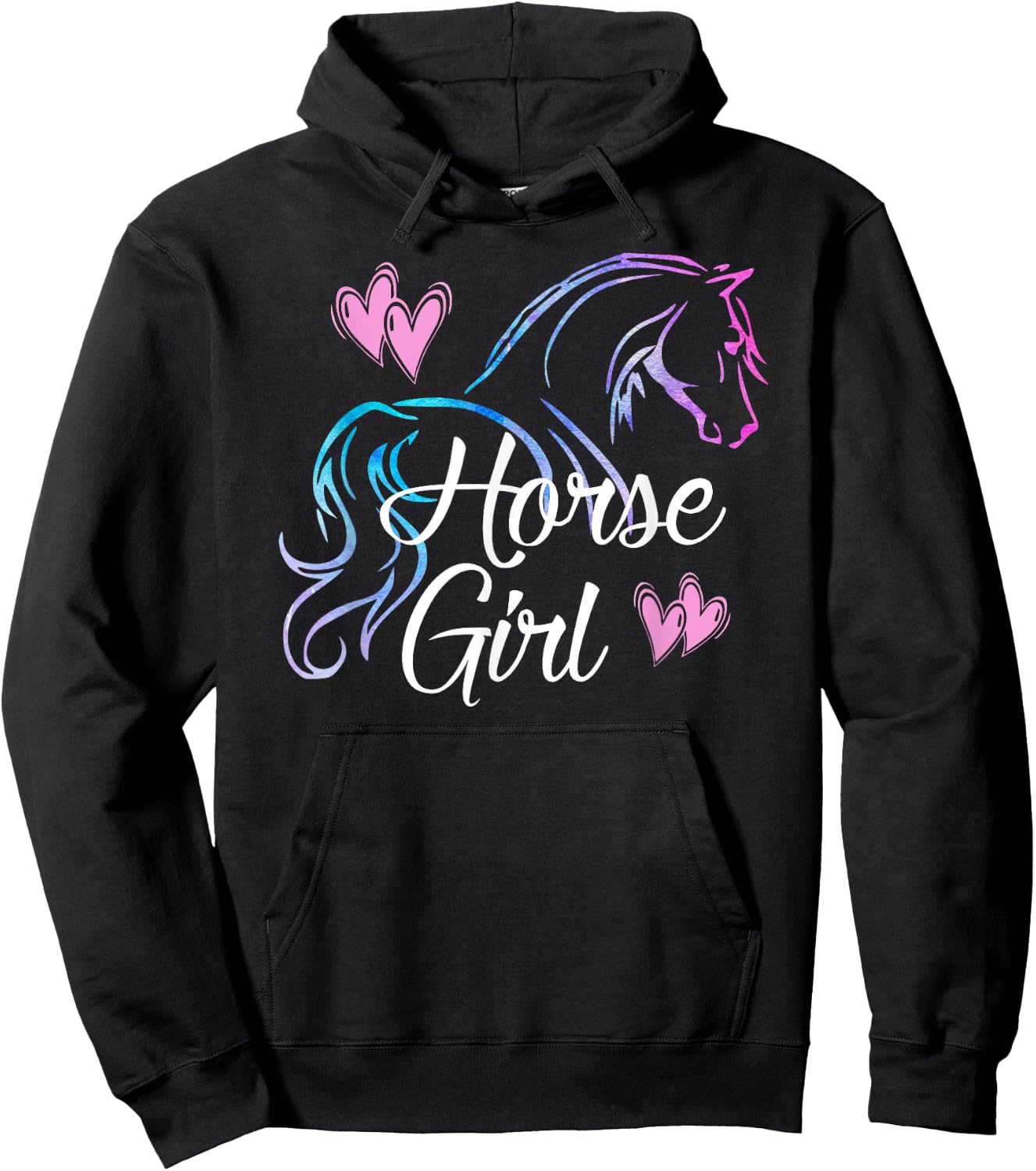 HORSE GIRL Love Horses Riding Rider Kids Women Gift Hoodie - Hoodie | Black